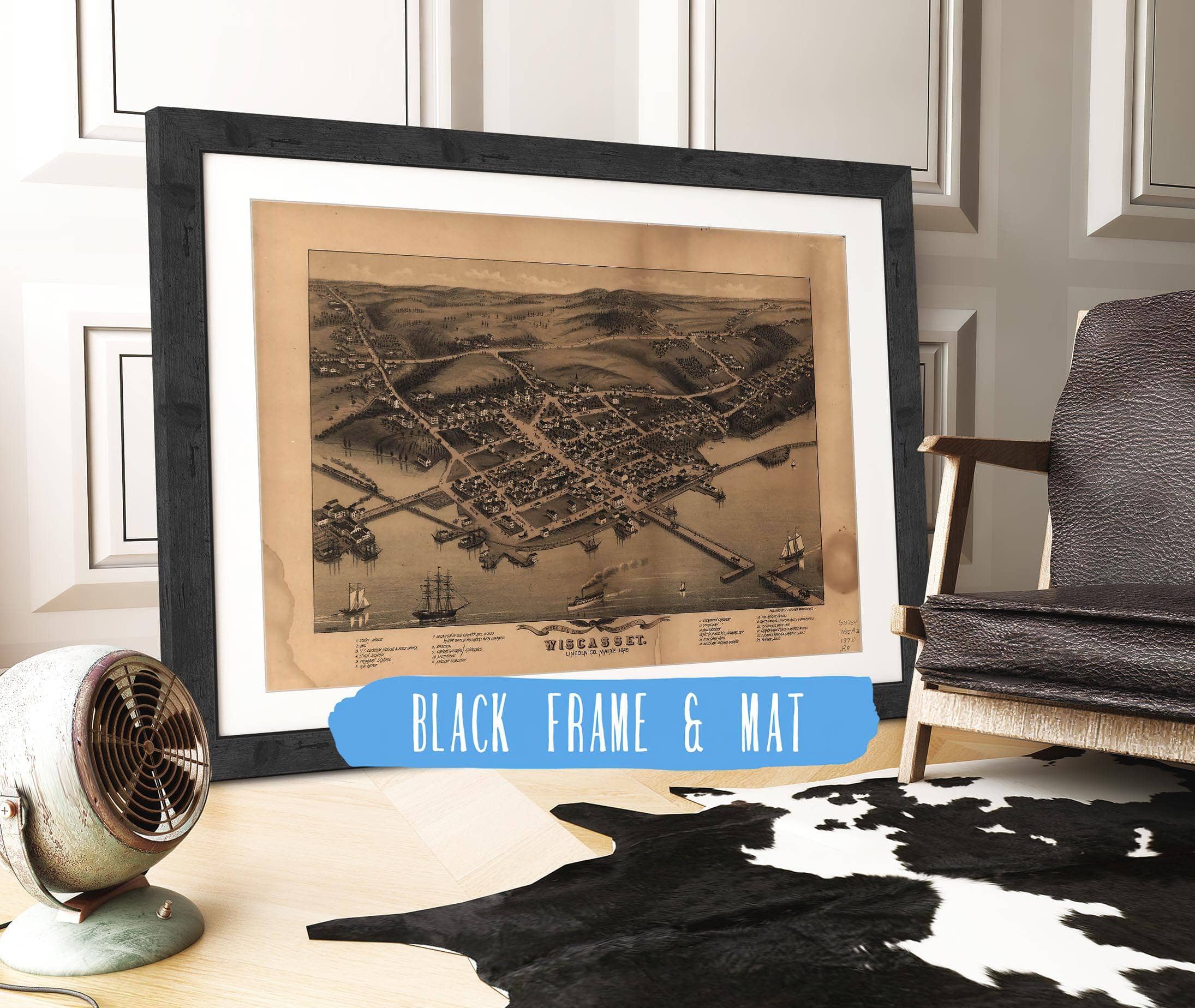 Birds Eye View Of The Village Of Wiscasset Lincoln Co Maine 1878 State of Maine - Image 3