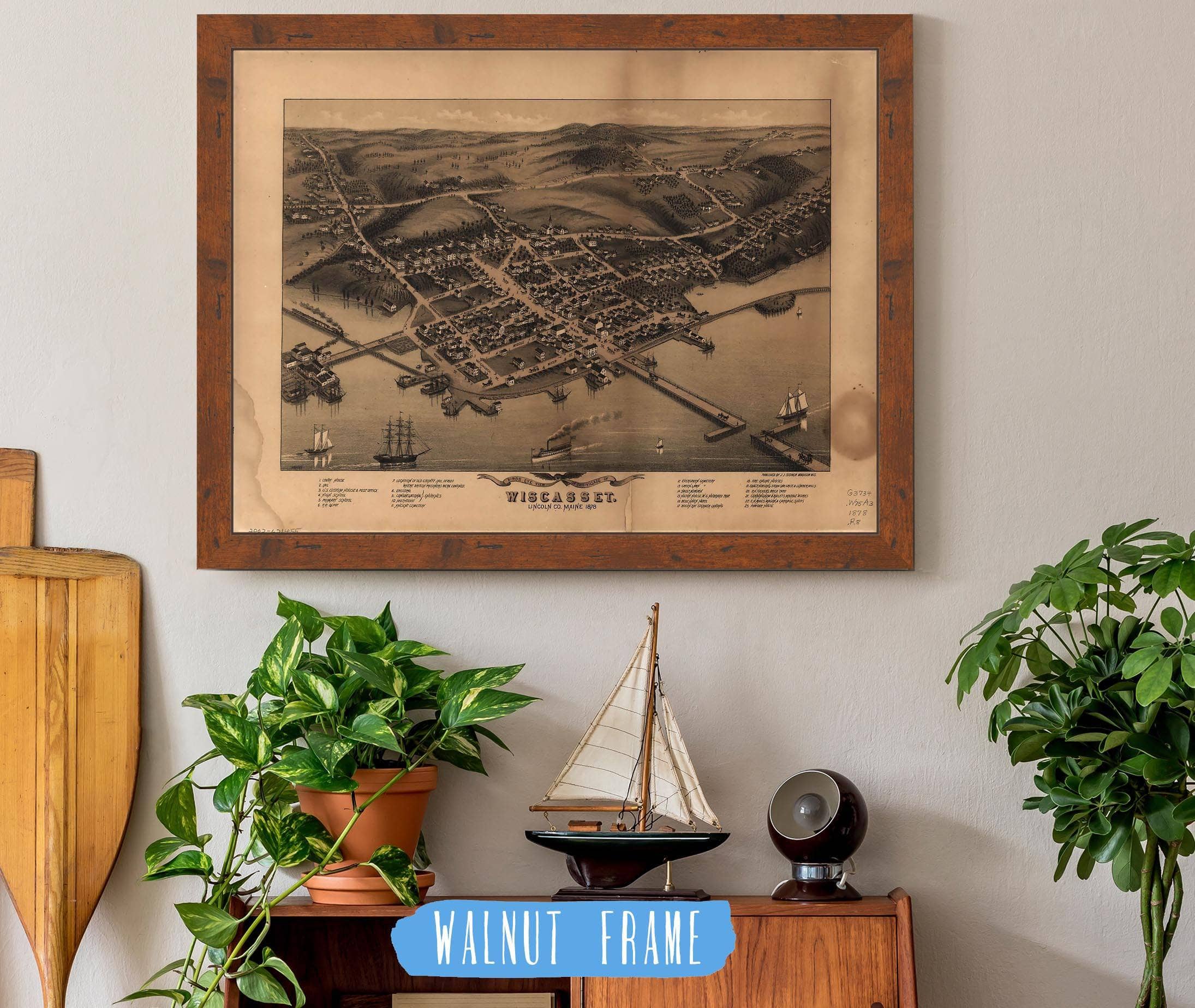 Birds Eye View Of The Village Of Wiscasset Lincoln Co Maine 1878 State of Maine - Image 4