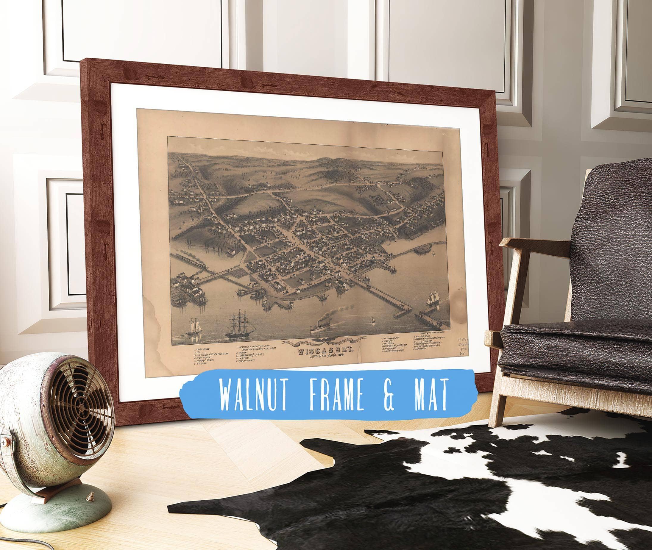 Birds Eye View Of The Village Of Wiscasset Lincoln Co Maine 1878 State of Maine - Image 5