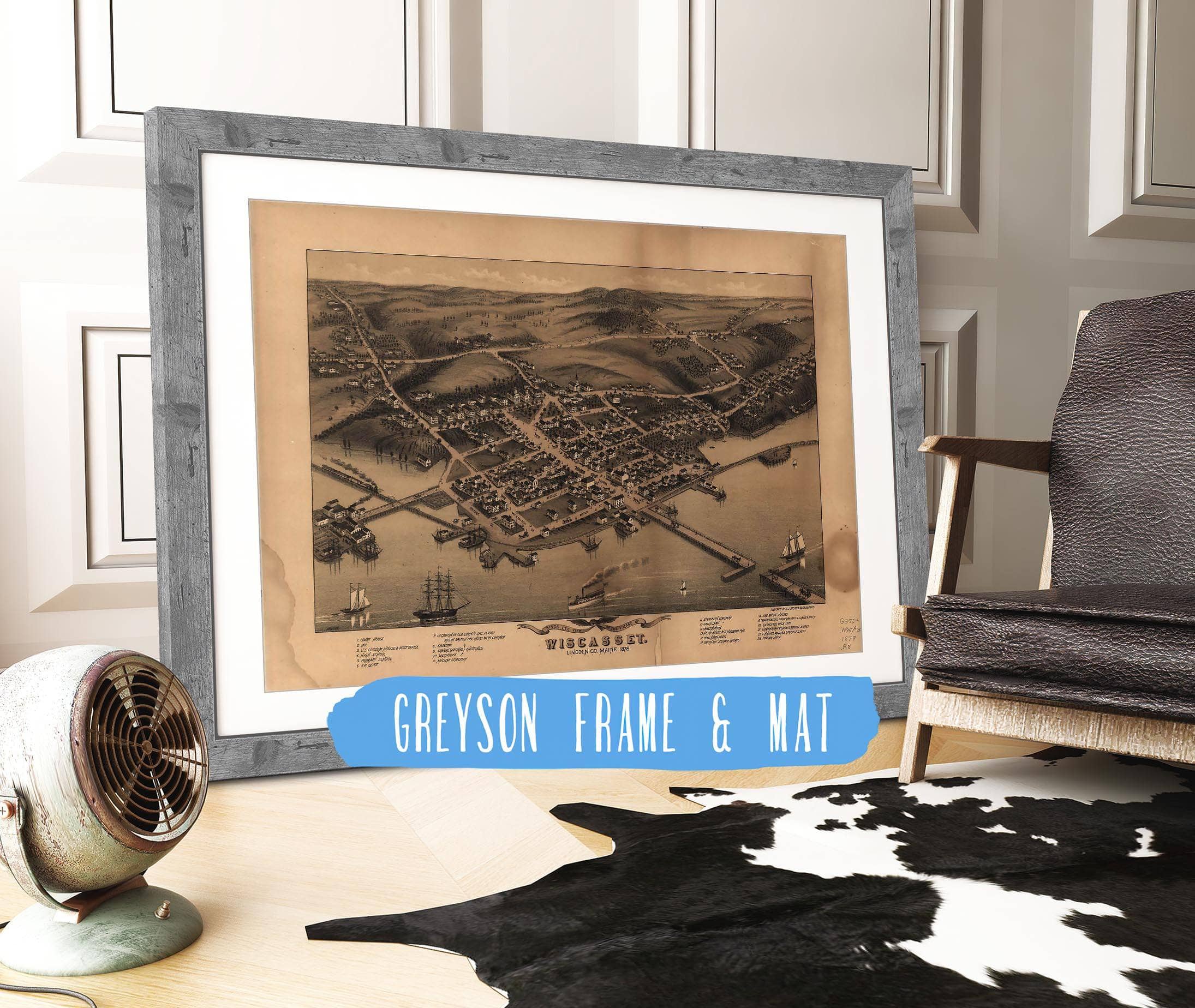 Birds Eye View Of The Village Of Wiscasset Lincoln Co Maine 1878 State of Maine - Image 7
