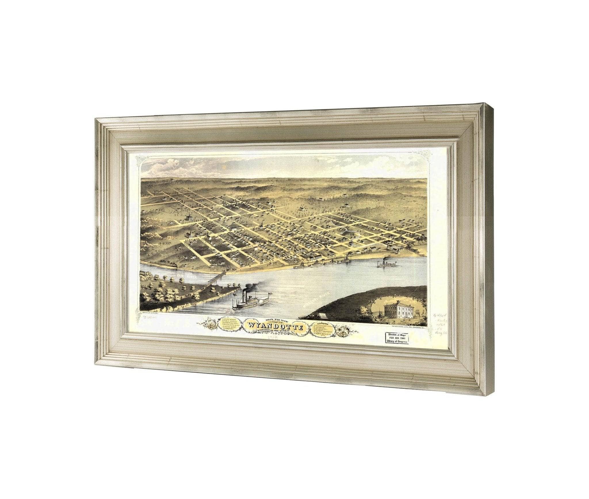 Birds Eye View Of Wyandotte Wyandotte Co Kansas 1869 State Of Kansas - Image 3