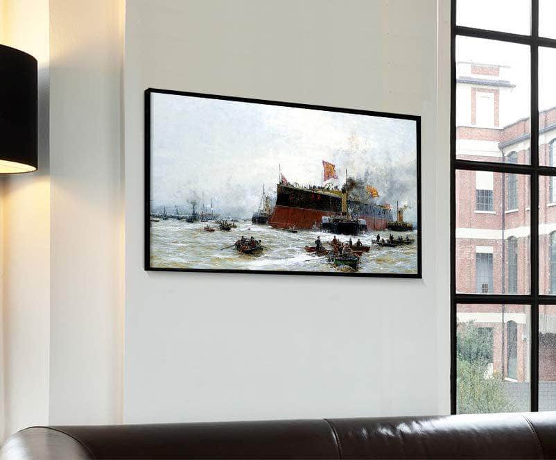 Birth Of A Titan Hms Blake Painting William Lionel Wyllie Canvas Art - Image 4