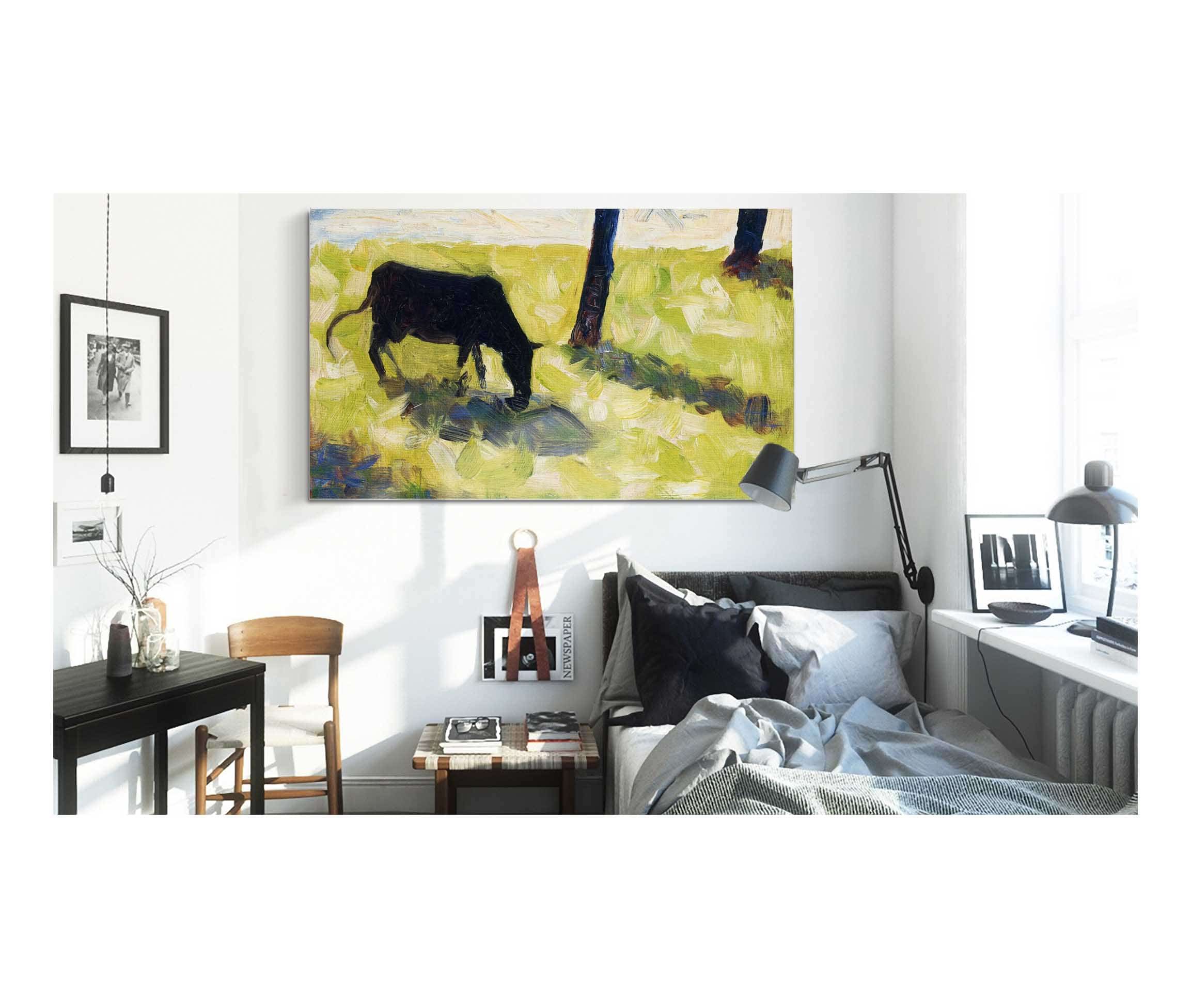 Black Cow In A Meadow by Georges Seurat - Image 3
