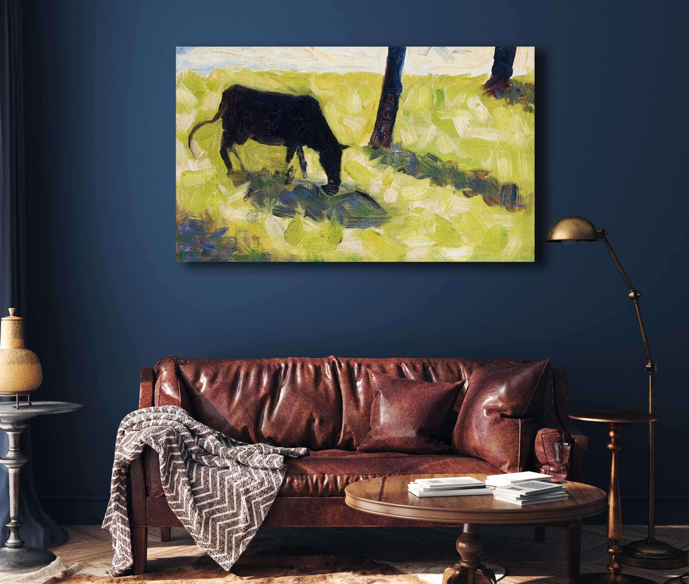 Black Cow In A Meadow by Georges Seurat - Image 4