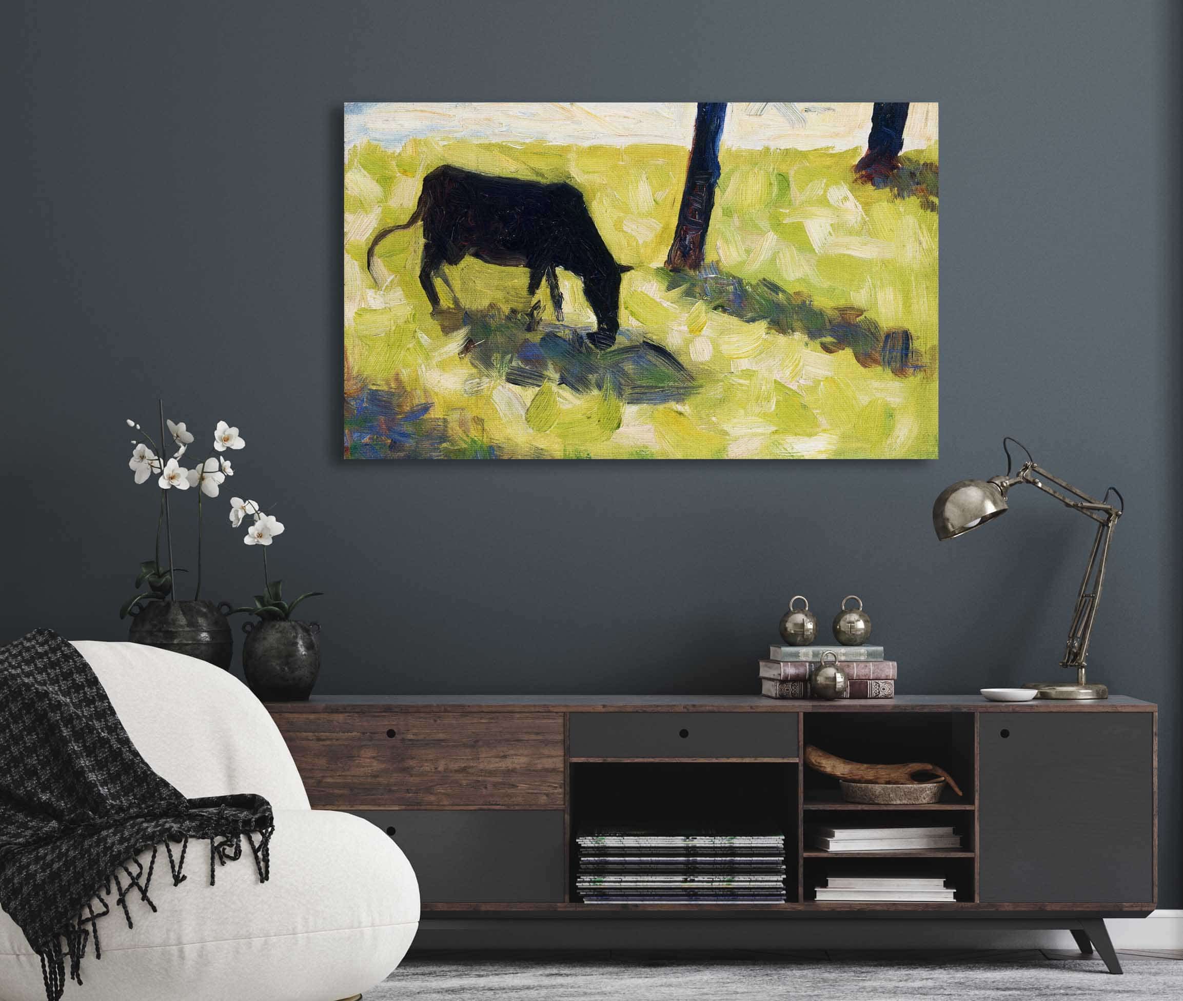 Black Cow In A Meadow by Georges Seurat - Image 5
