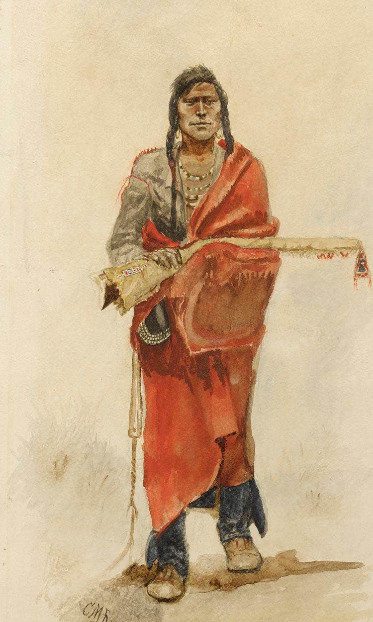 Blackfoot Indian By Charles Marion Russell - Image 6