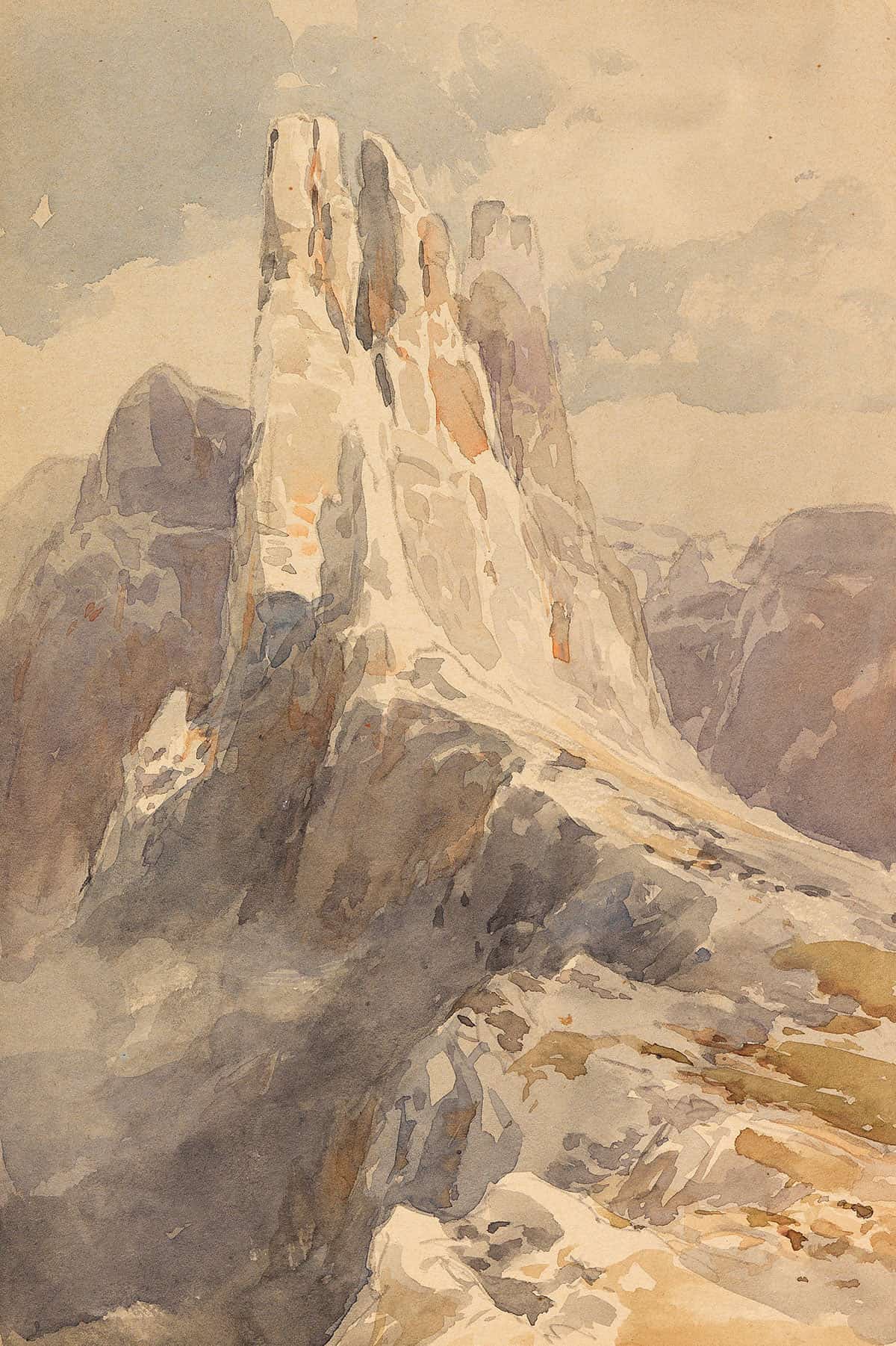 Blick Auf Die Vajolet Turme In Den Dolomiten by Edward Theodore Compton - Image 3