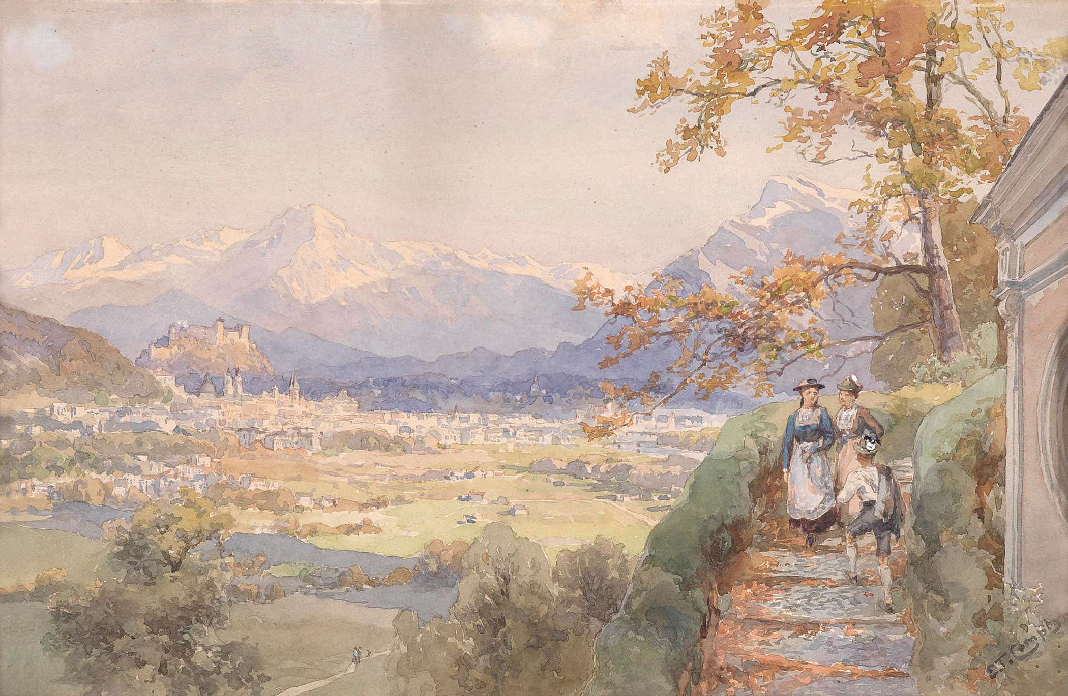 Blick Uber Die Stadt Salzburg by Edward Theodore Compton - Image 2