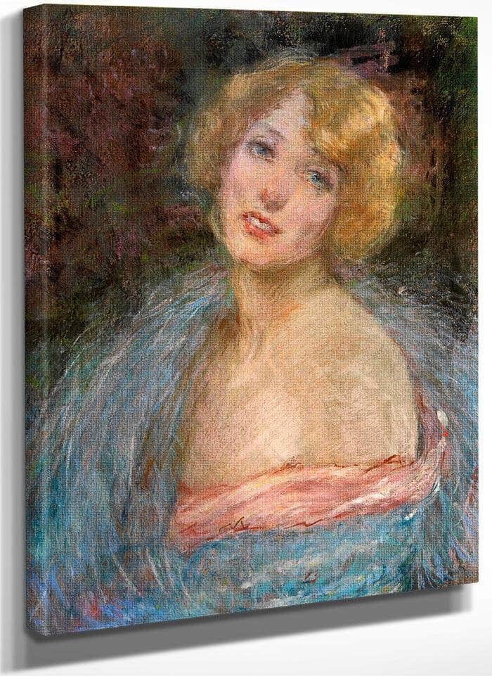 Blonde Girl With Boa By Alice Pike Barney
