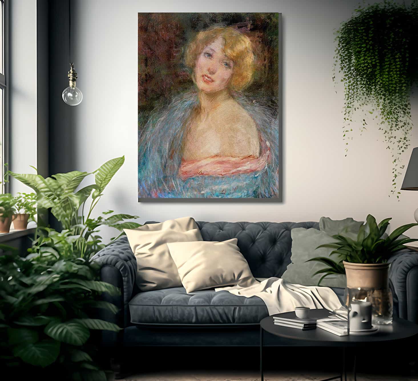 Blonde Girl With Boa By Alice Pike Barney - Image 2