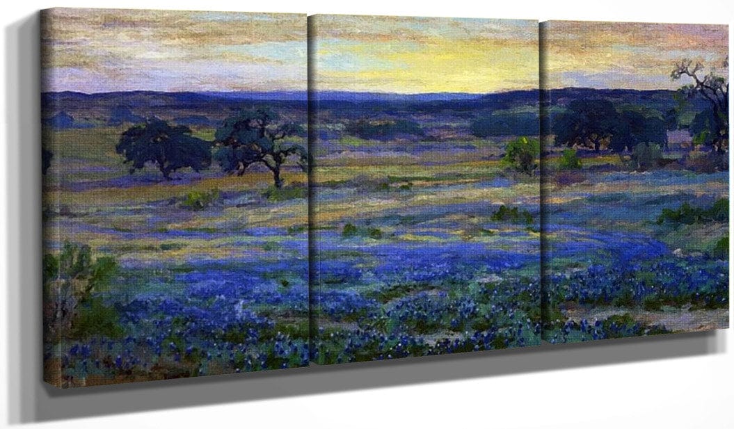 Bluebonnets At Dusk By Julian Robert Onderdonk