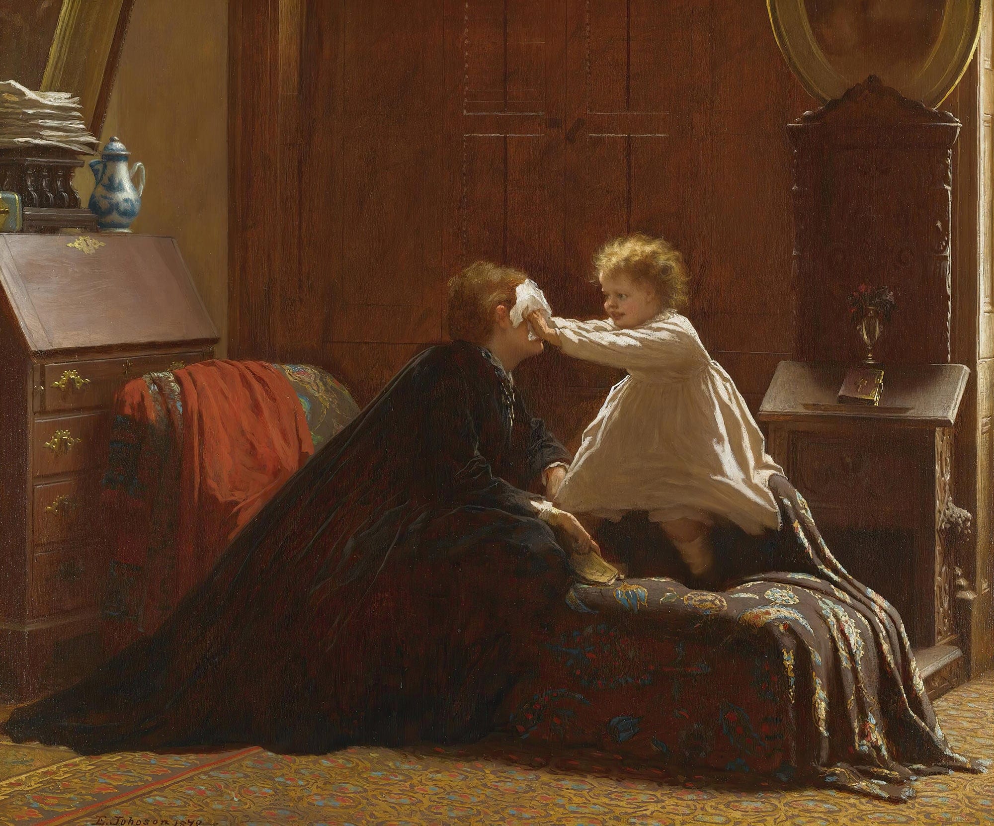 Bo Peep The Peep by Eastman Johnson - Image 2