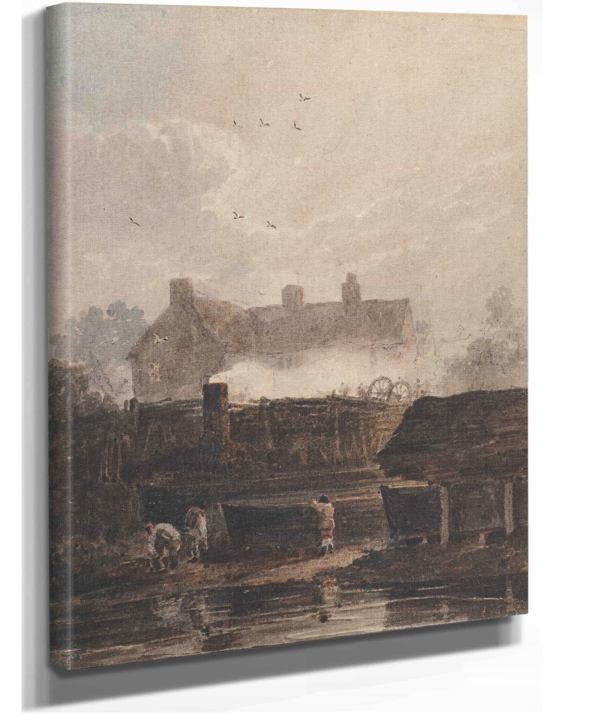 Boat Building Dockyard At Birmingham S by David Cox - Image 2