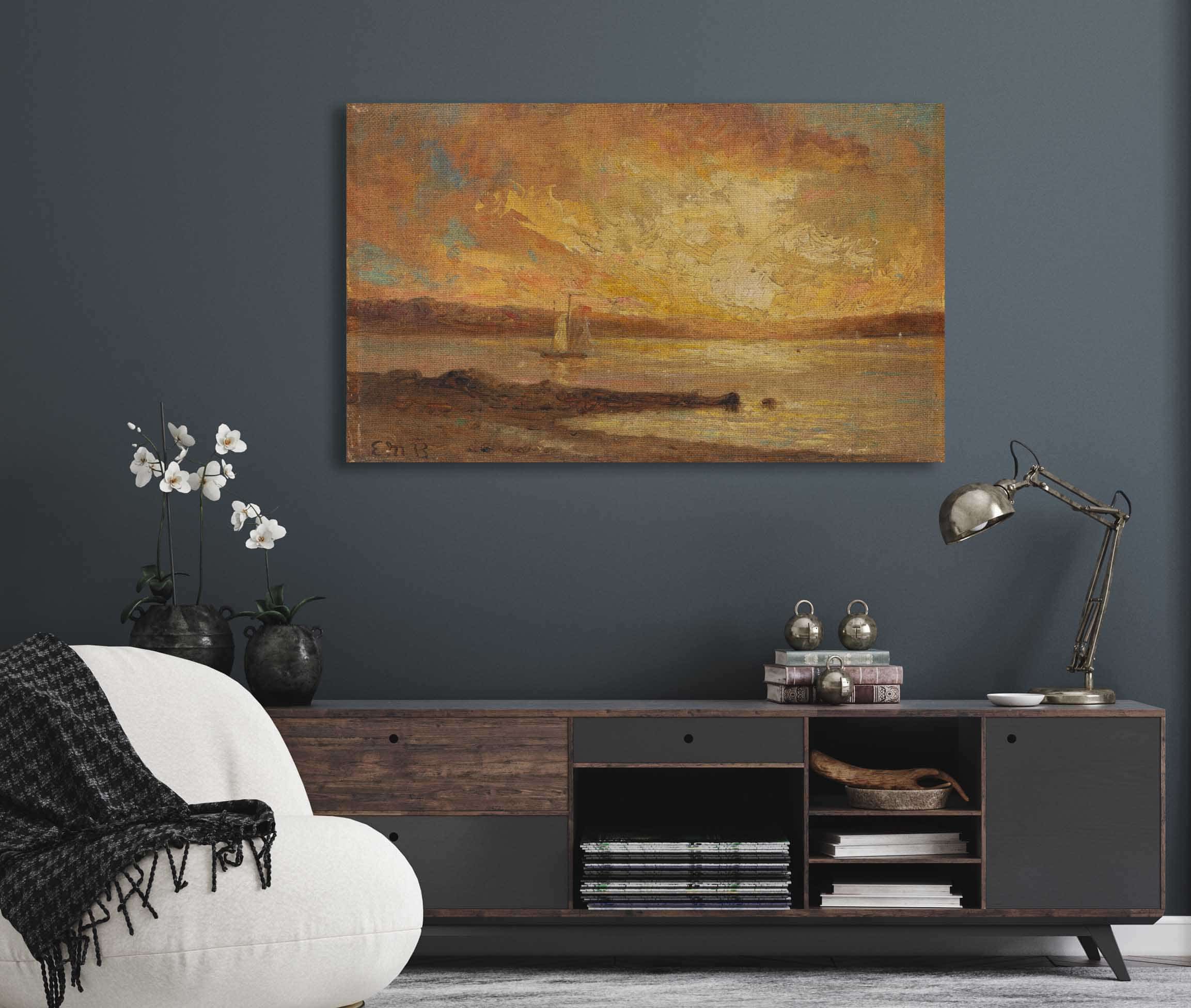Boat On Sea by Edward Mitchell Bannister - Image 5