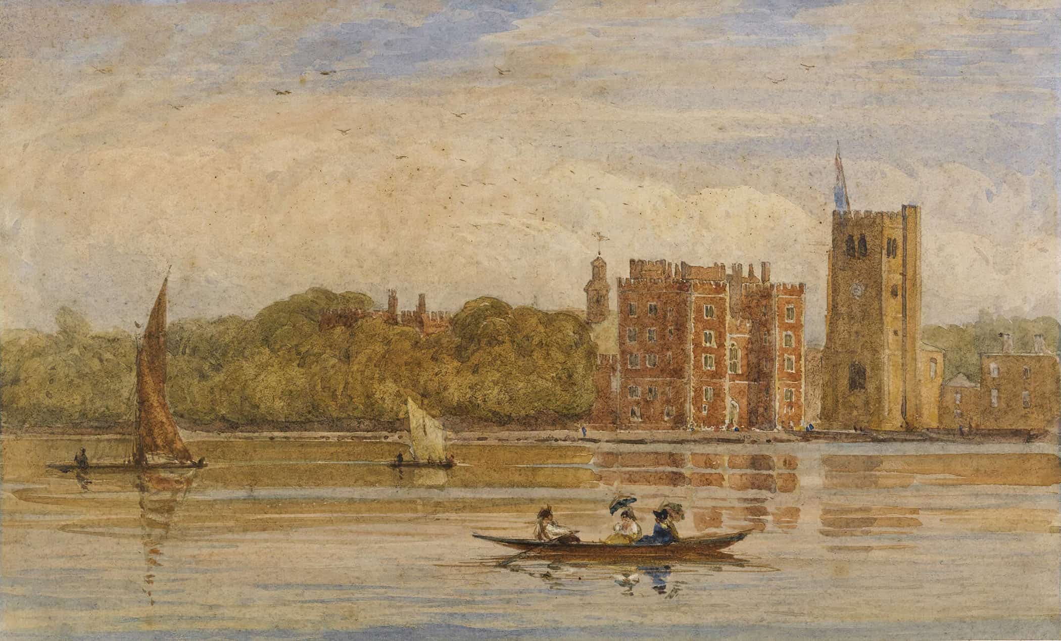 Boating Before Lambeth Palace London by David Cox - Image 2