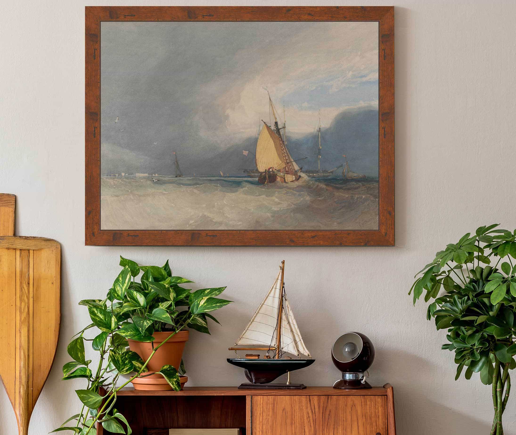 Boats Off The Coast Storm Approaching by John Sell Cotman - Image 3