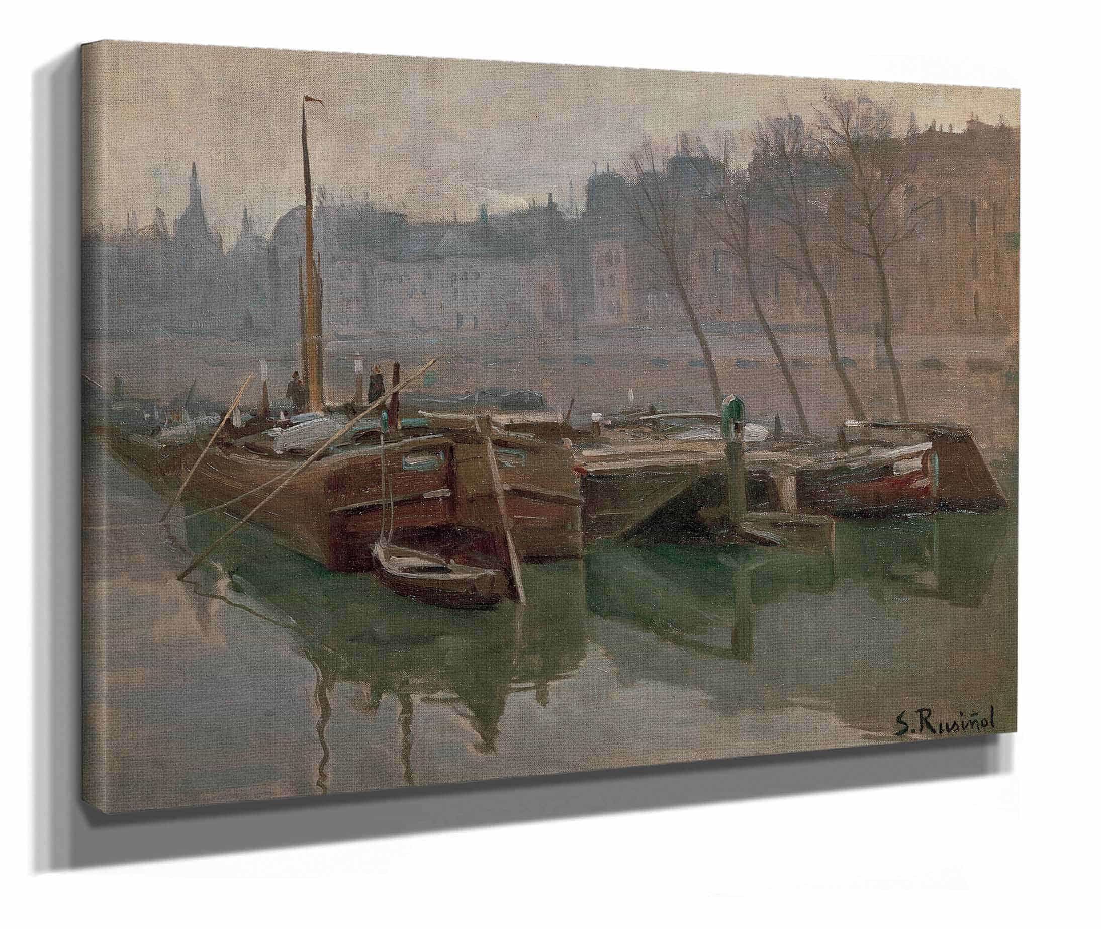 Boats On The Seine by Santiago Rusinol - Image 2