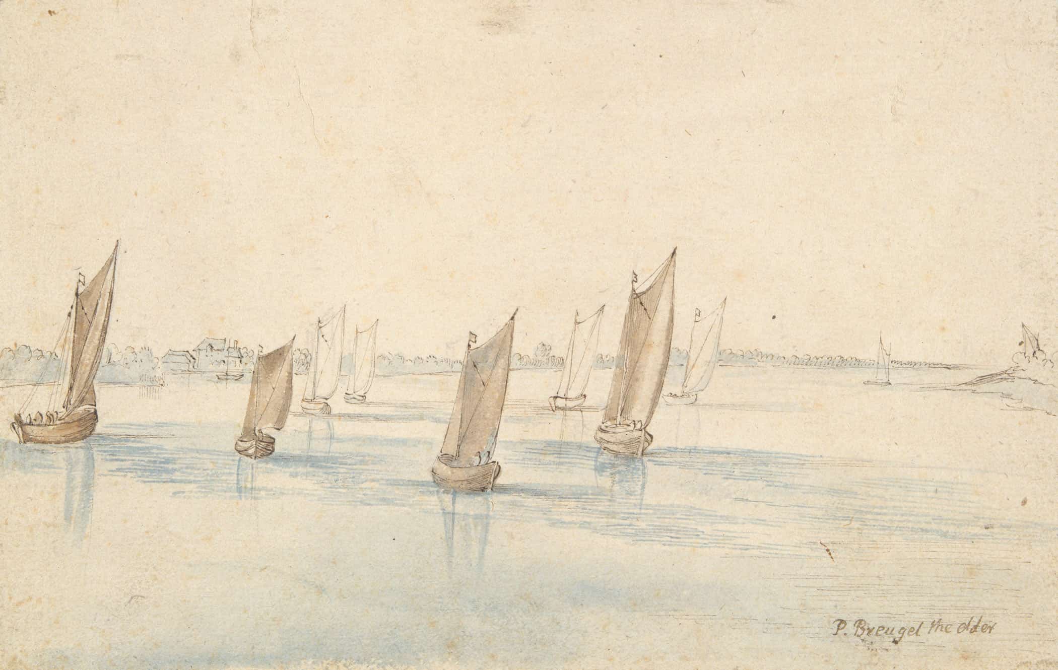 Boats Sailing On A River A Country House In The Distance by Jan Brueghel The Elder - Image 2