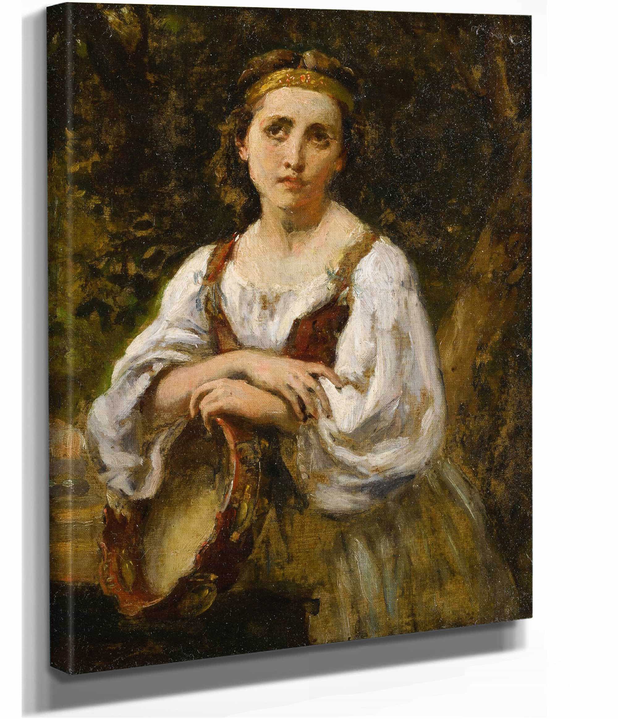 Bohemienne Au Tambour by Narcisse Virgile Diaz De La Pena - Image 2