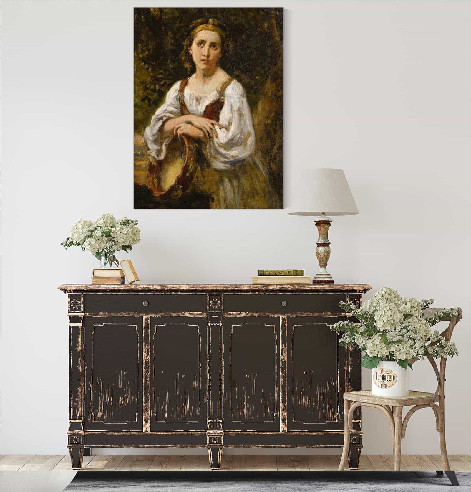 Bohemienne Au Tambour by Narcisse Virgile Diaz De La Pena - Image 4