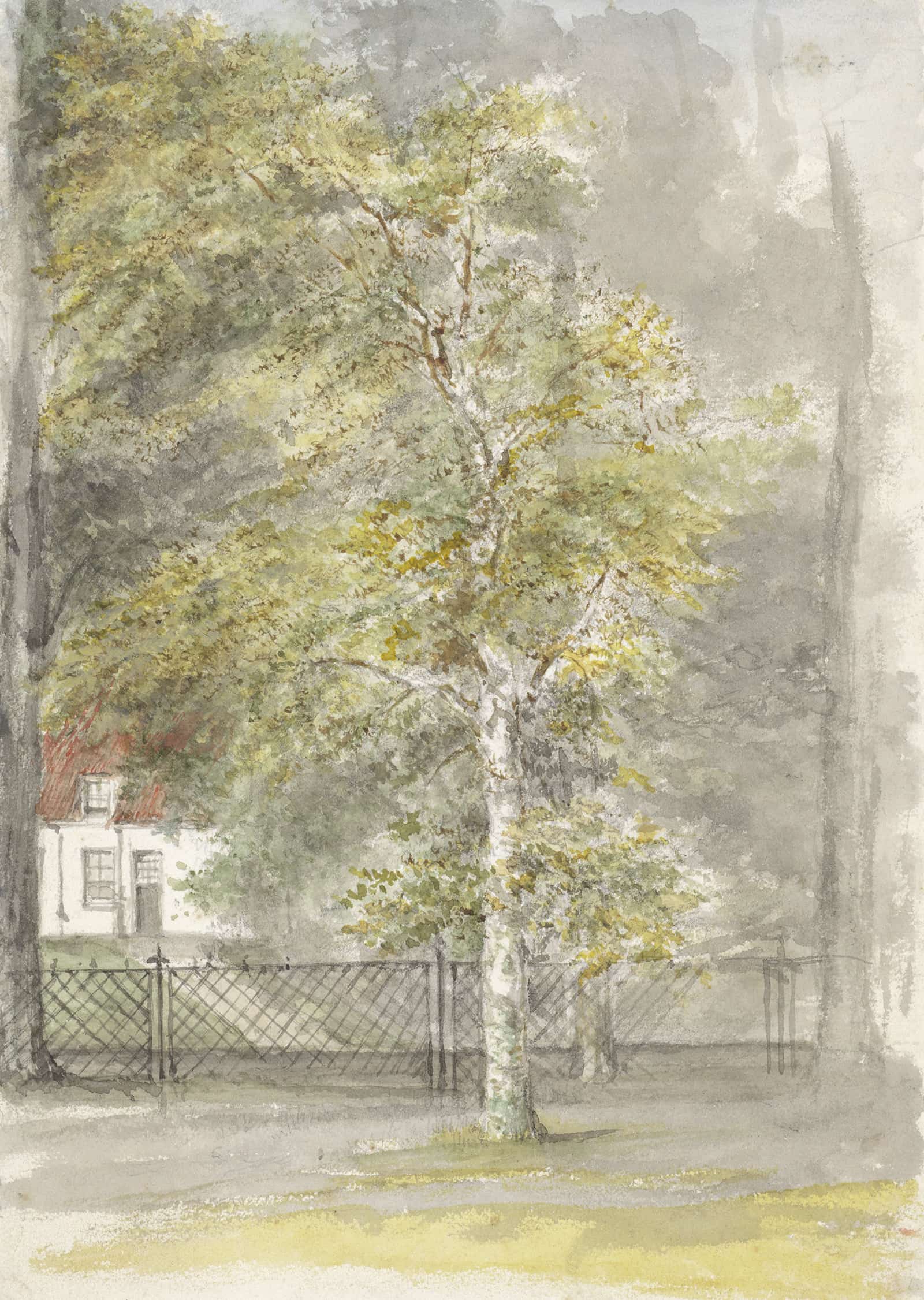 Boom Voor Het Hek Van Een Landhuis by Jozef Israels