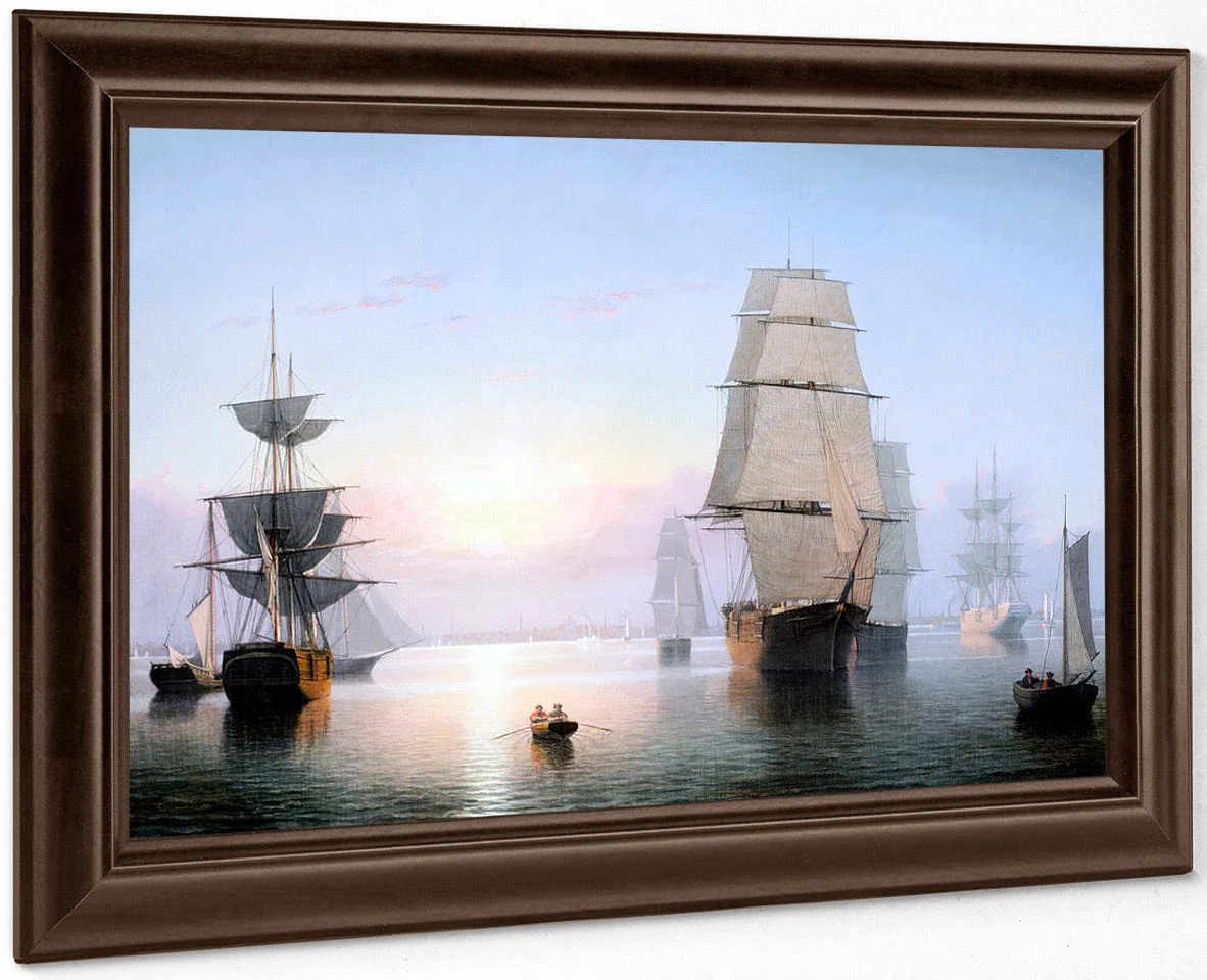 Boston Harbor Sunset By Fitz Henry Lane - Image 6