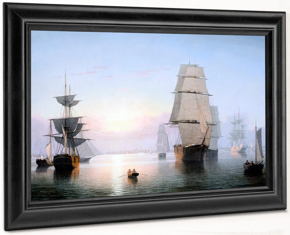 Boston Harbor Sunset By Fitz Henry Lane - Image 8
