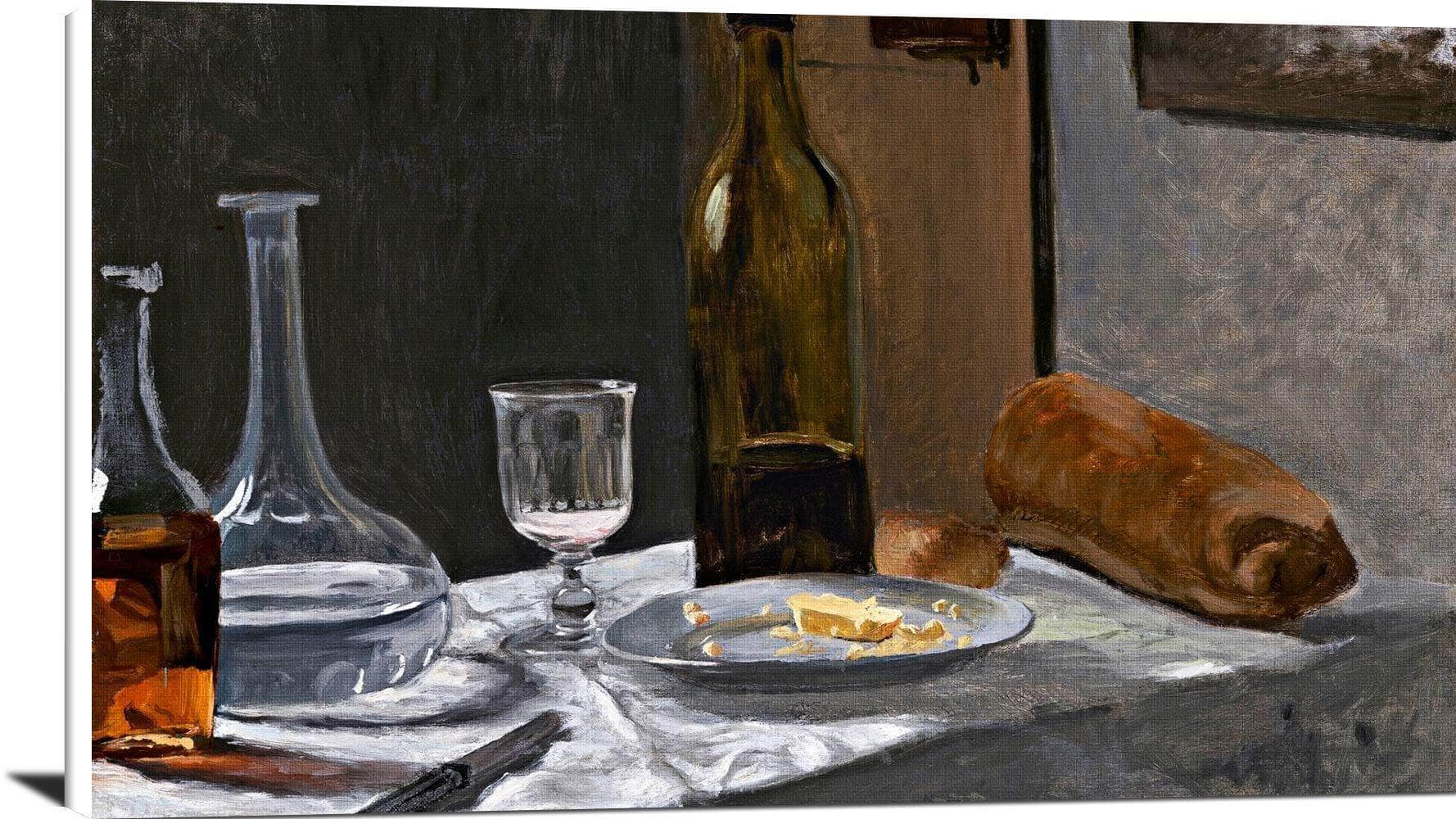 Bottle, Carafe, Bread, And Wine Painting Claude Monet Canvas Art