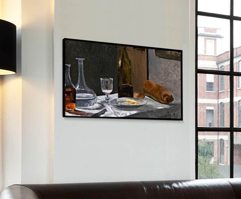 Bottle, Carafe, Bread, And Wine Painting Claude Monet Canvas Art - Image 4