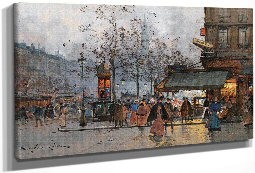 Boulevard Anime À Paris By Eugene Galien Laloue