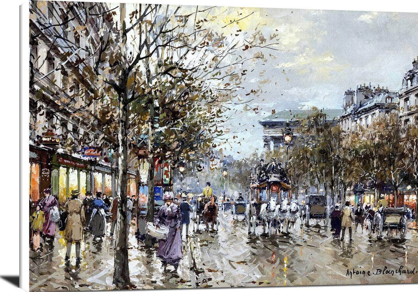 Boulevard De La Madeleine Painting Antoine Blanchard Canvas Art