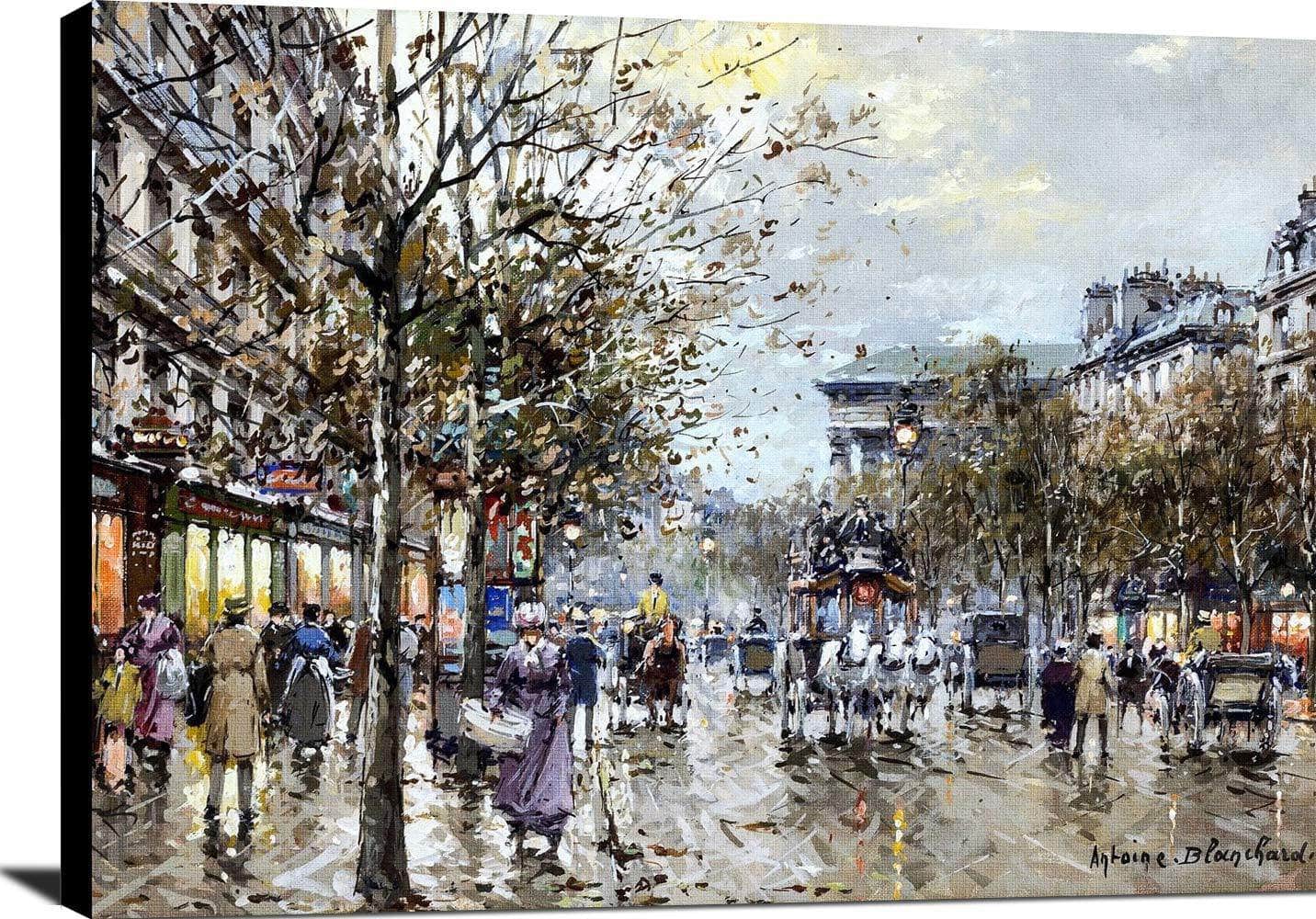 Boulevard De La Madeleine Painting Antoine Blanchard Canvas Art - Image 2