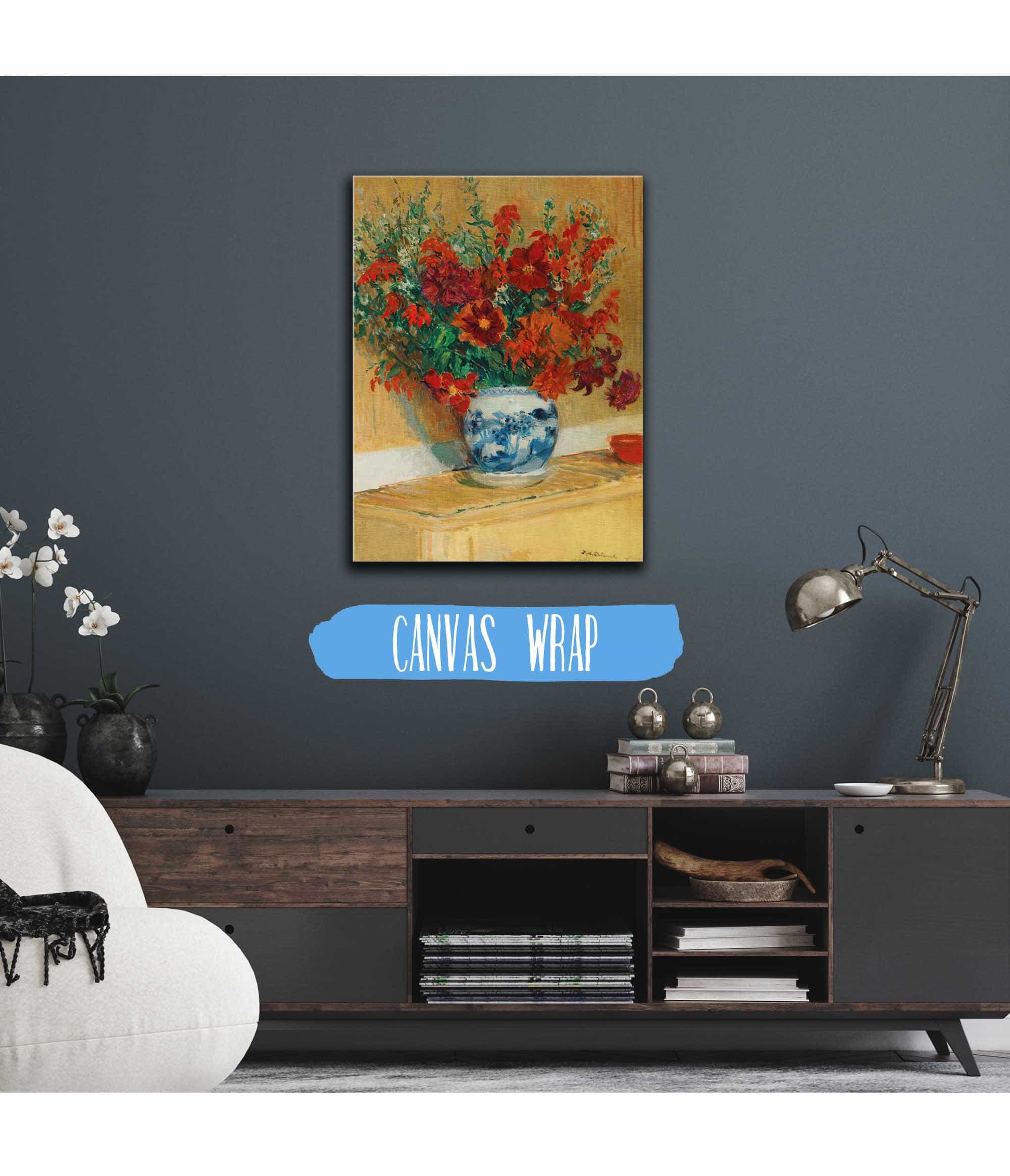 Bouquet De Fleurs Au Vase Bleu by Jacques Emile Blanche - Image 3