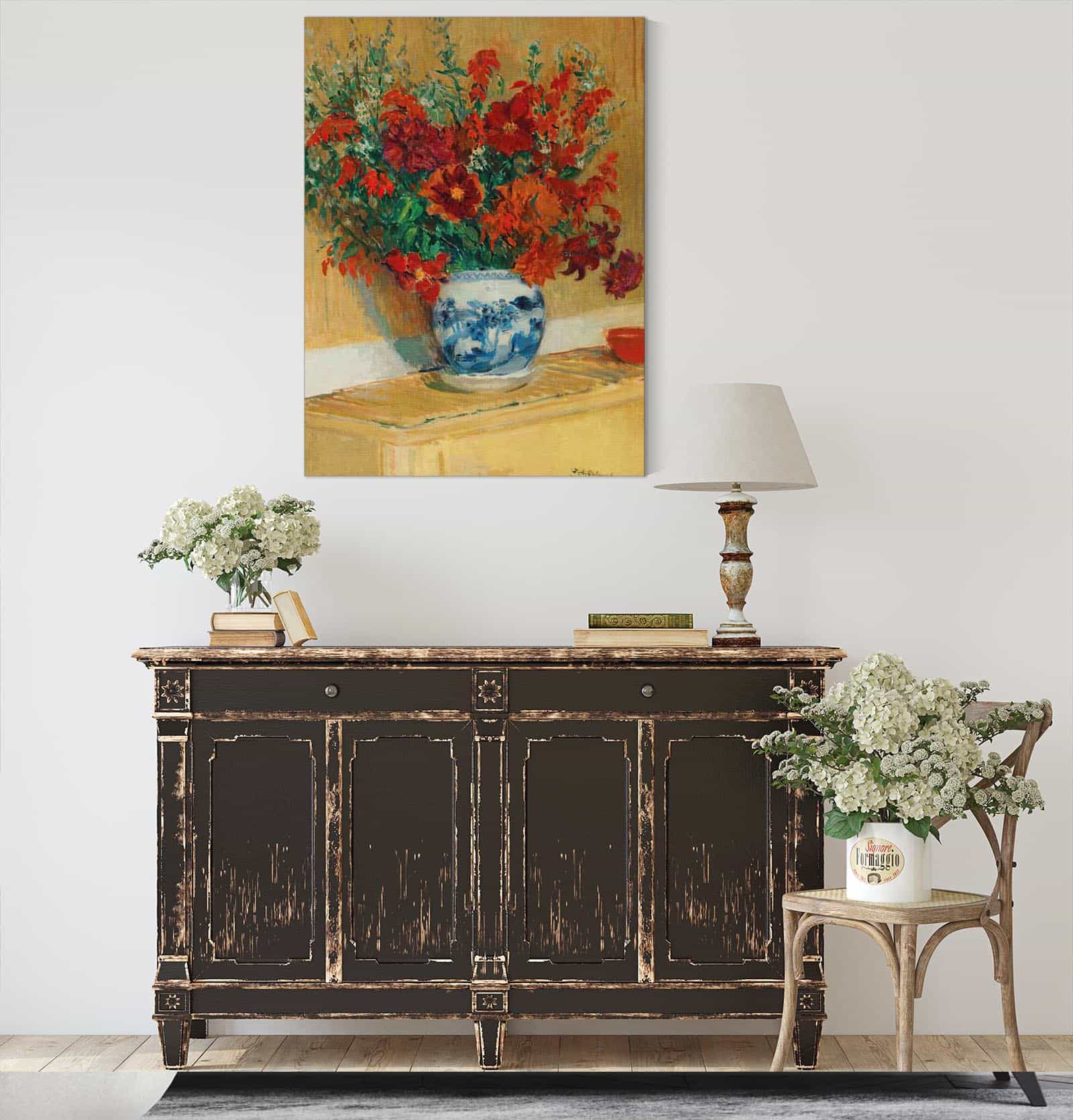 Bouquet De Fleurs Au Vase Bleu by Jacques Emile Blanche - Image 4