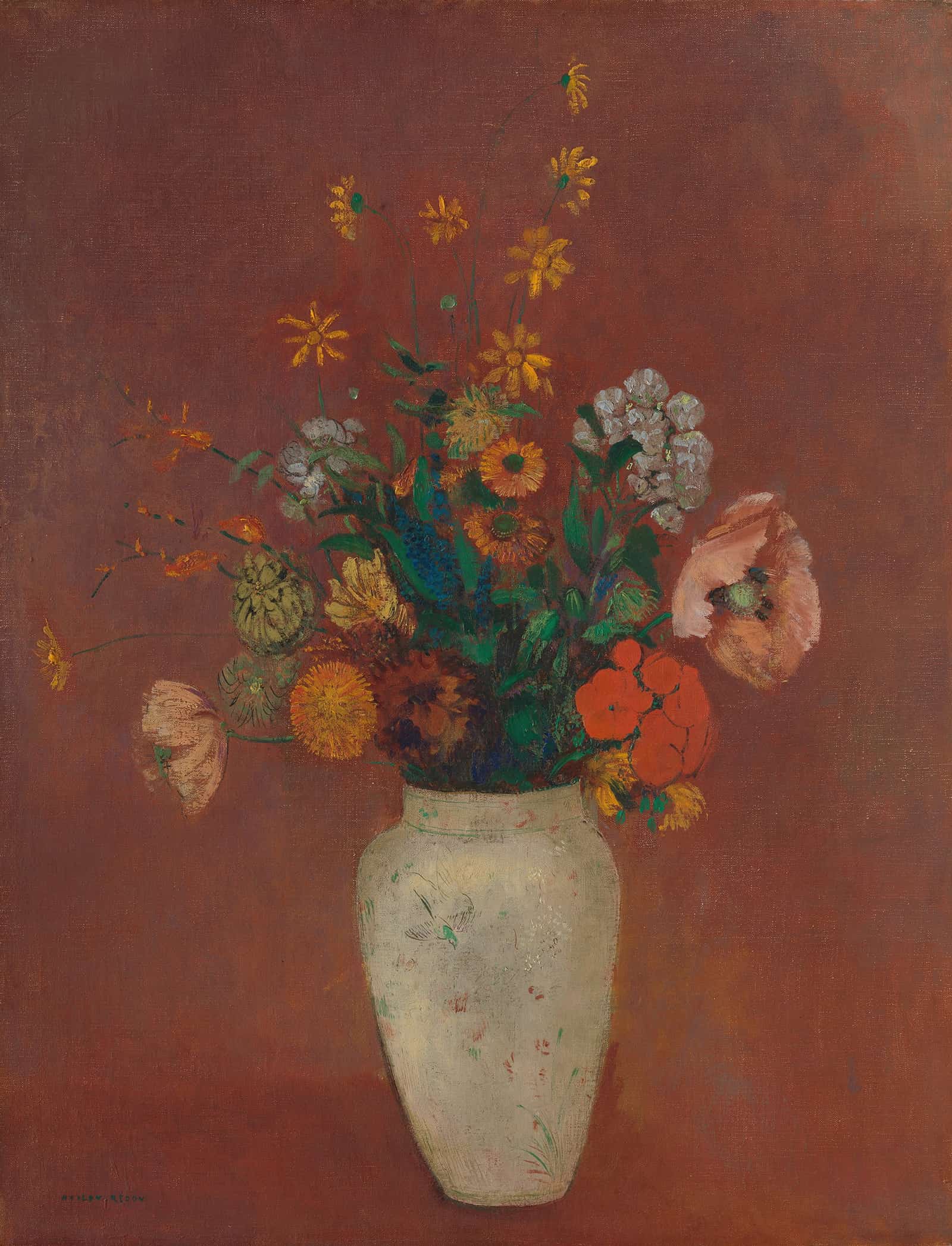 Bouquet In A Chinese Vase   by Odilon Redon - Image 3