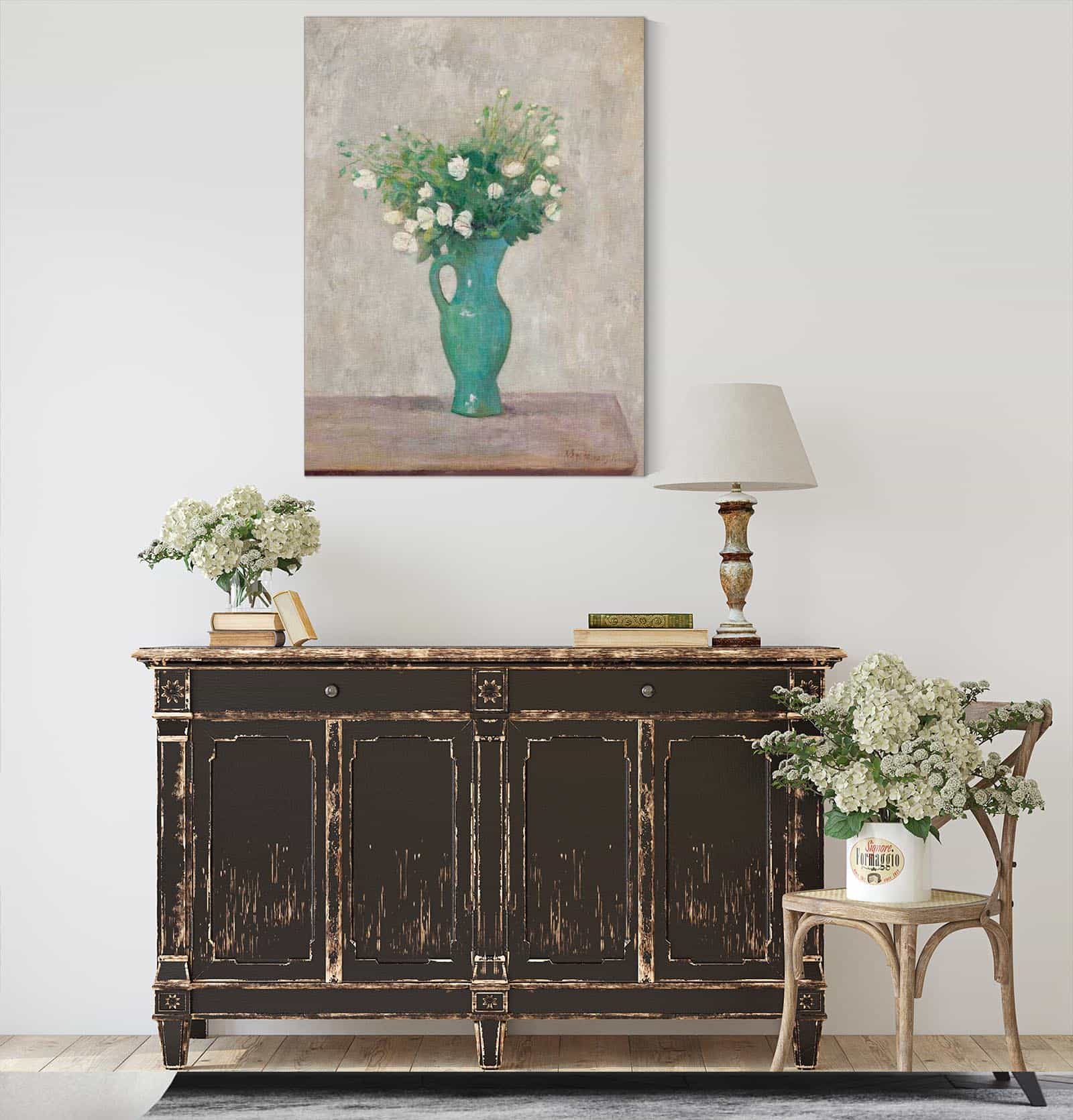 Bouquet In A Green Flower Vase by Tadeusz Makowski - Image 4