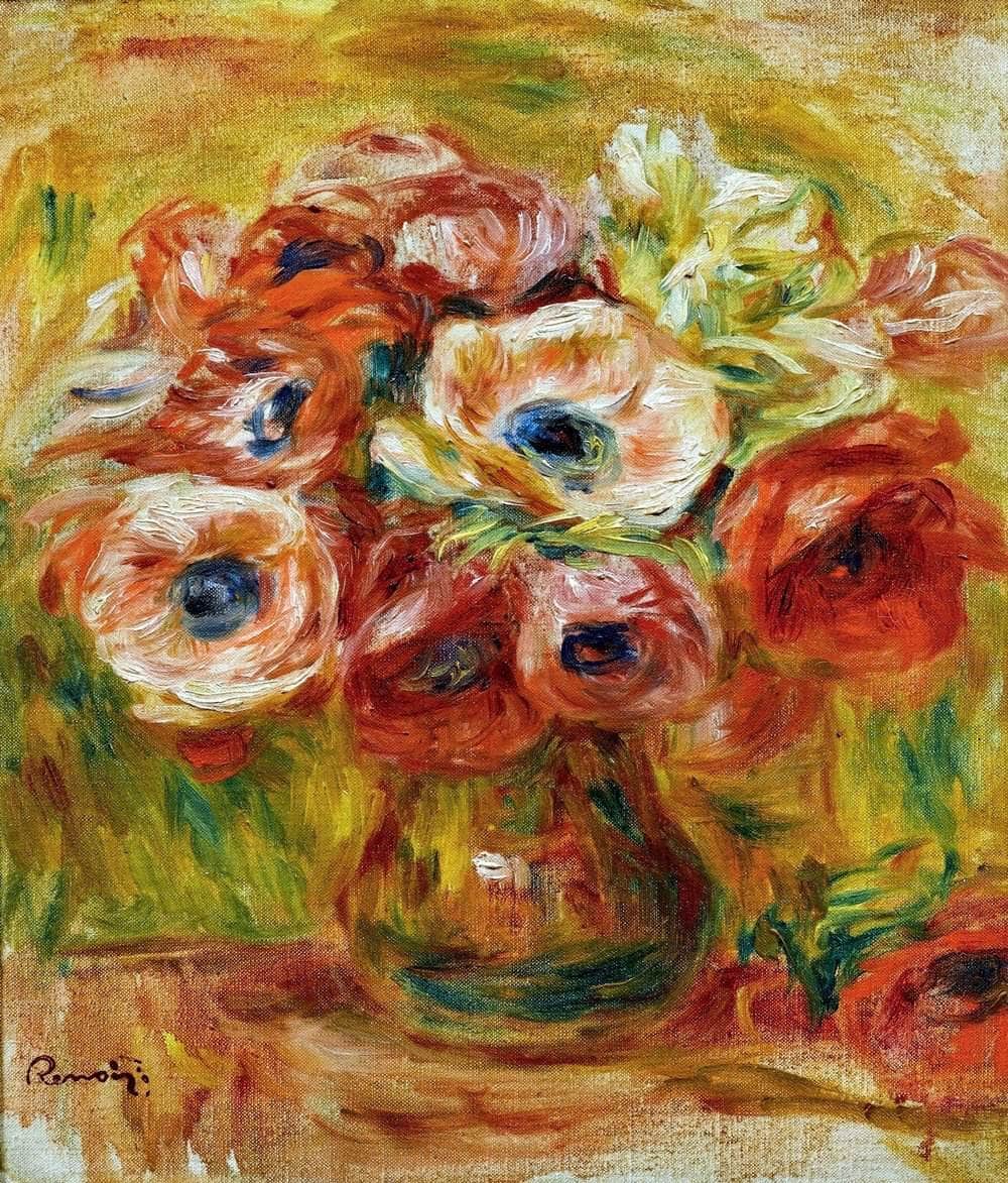 Bouquet Of Anemones Painting Auguste Renoir Canvas Art - Image 5