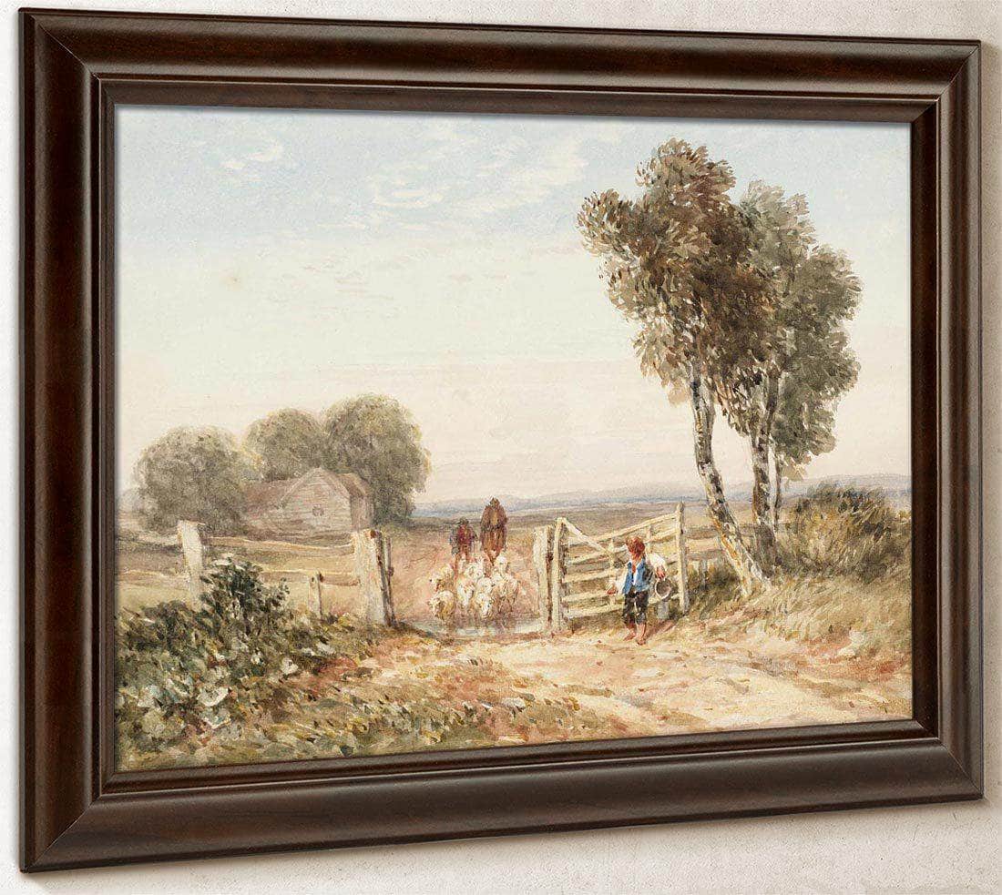 Boy Opening Gate For Sheep By David Cox - Image 6