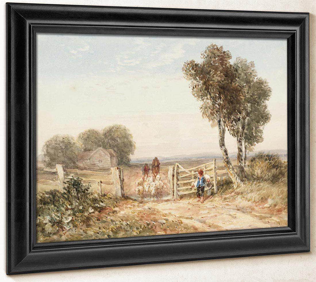 Boy Opening Gate For Sheep By David Cox - Image 8