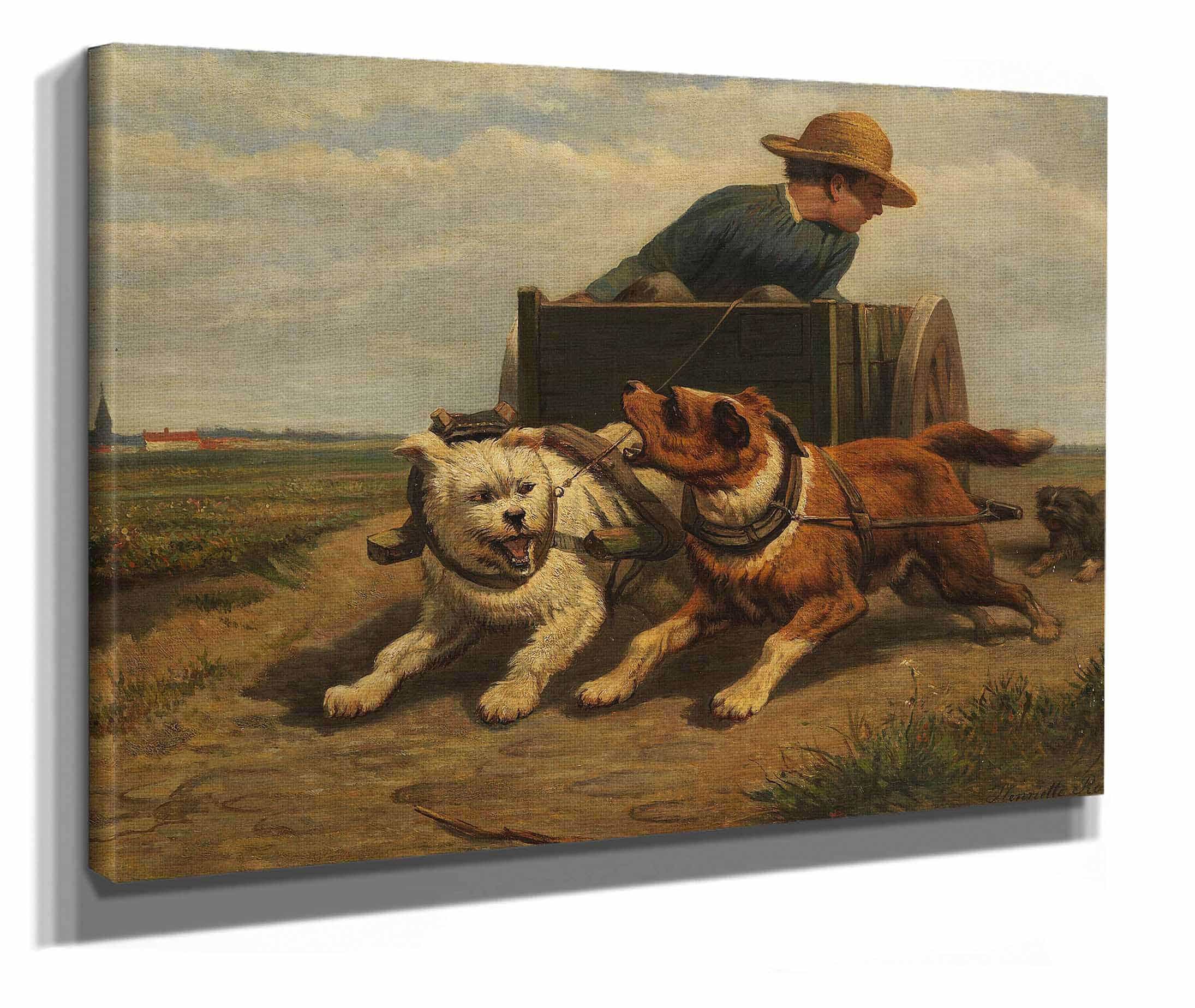 Boy With A Dog Cart Ca by Henriette Ronner Knip - Image 2