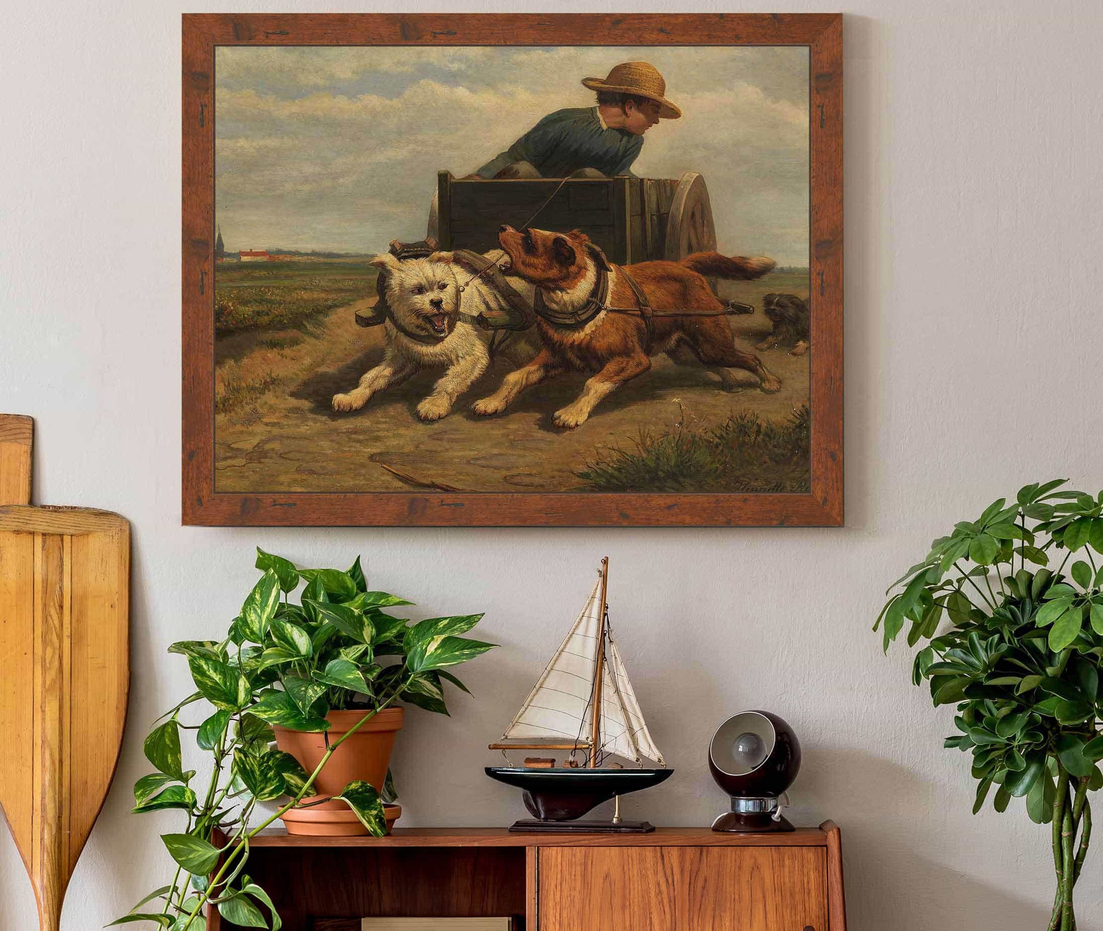 Boy With A Dog Cart Ca by Henriette Ronner Knip - Image 3