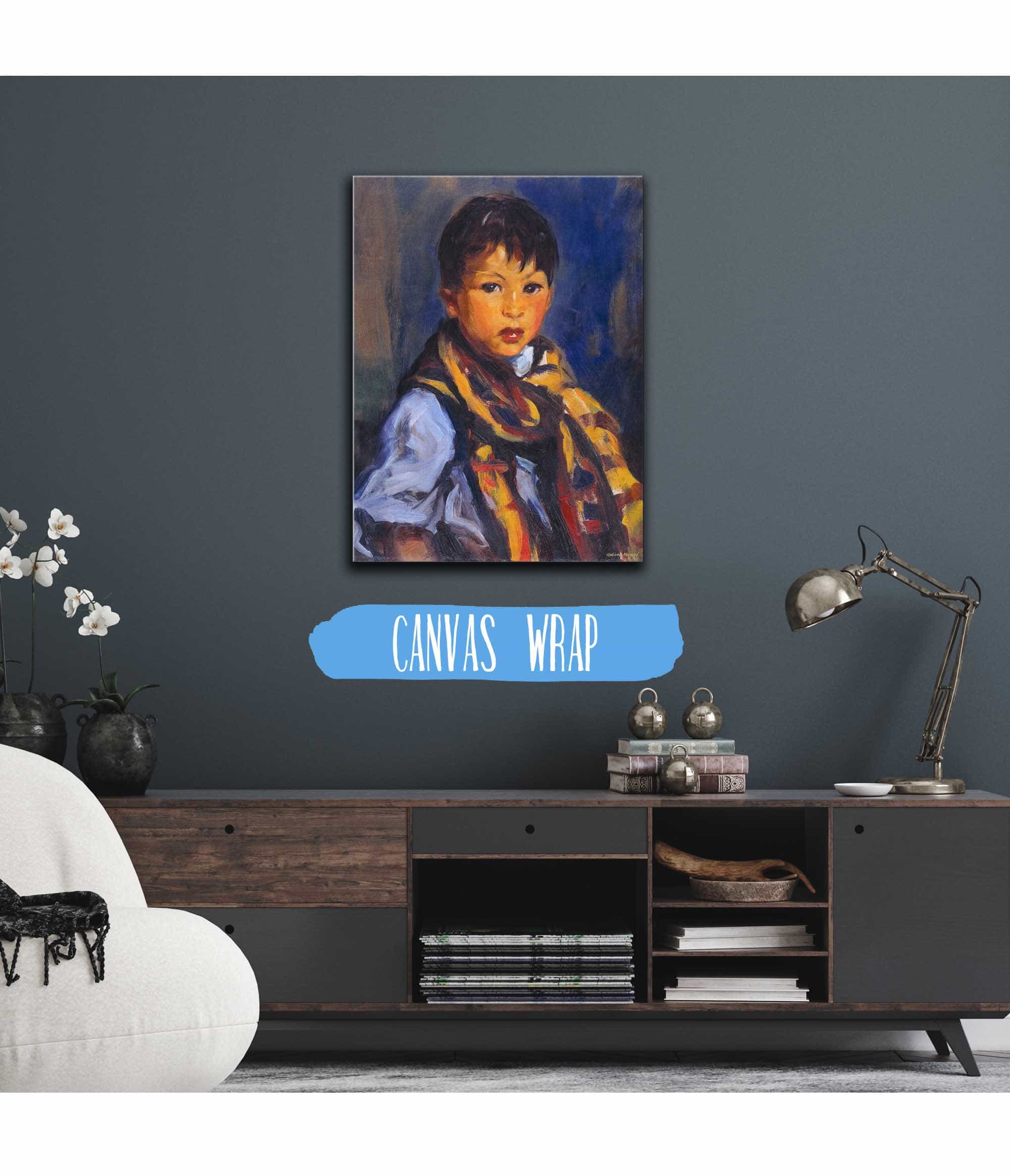 Boy With Plaid Scarf by Robert Henri - Image 3