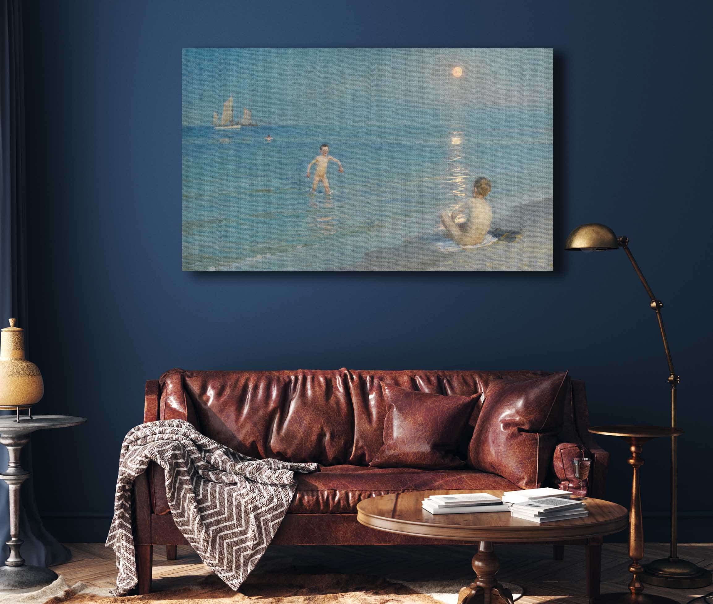 Boys Bathing At Skagen Summer Evening by Peder Severin Kroyer - Image 4