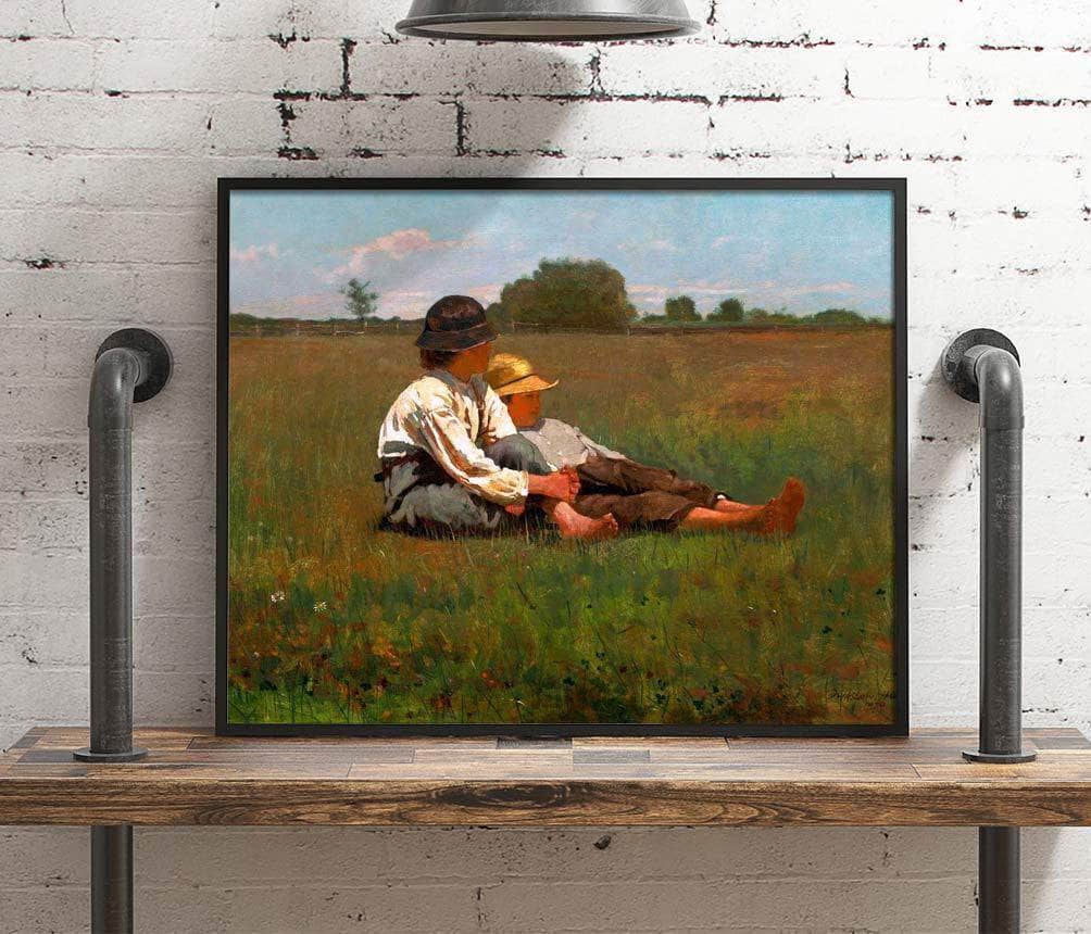 Boys In A Pasture Painting Winslow Homer Canvas Art - Image 4