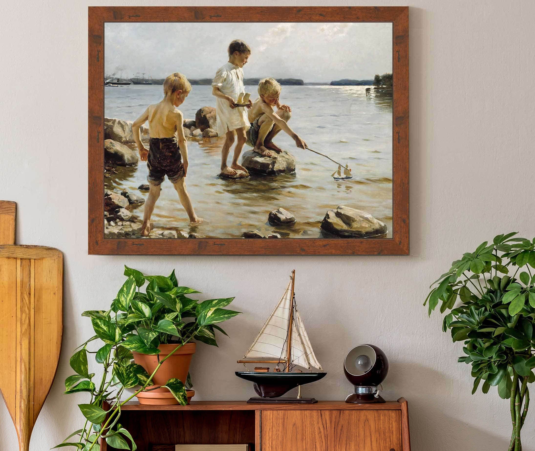 Boys Playing On The Shore Children Playing On The Shore by Albert Edelfelt - Image 3