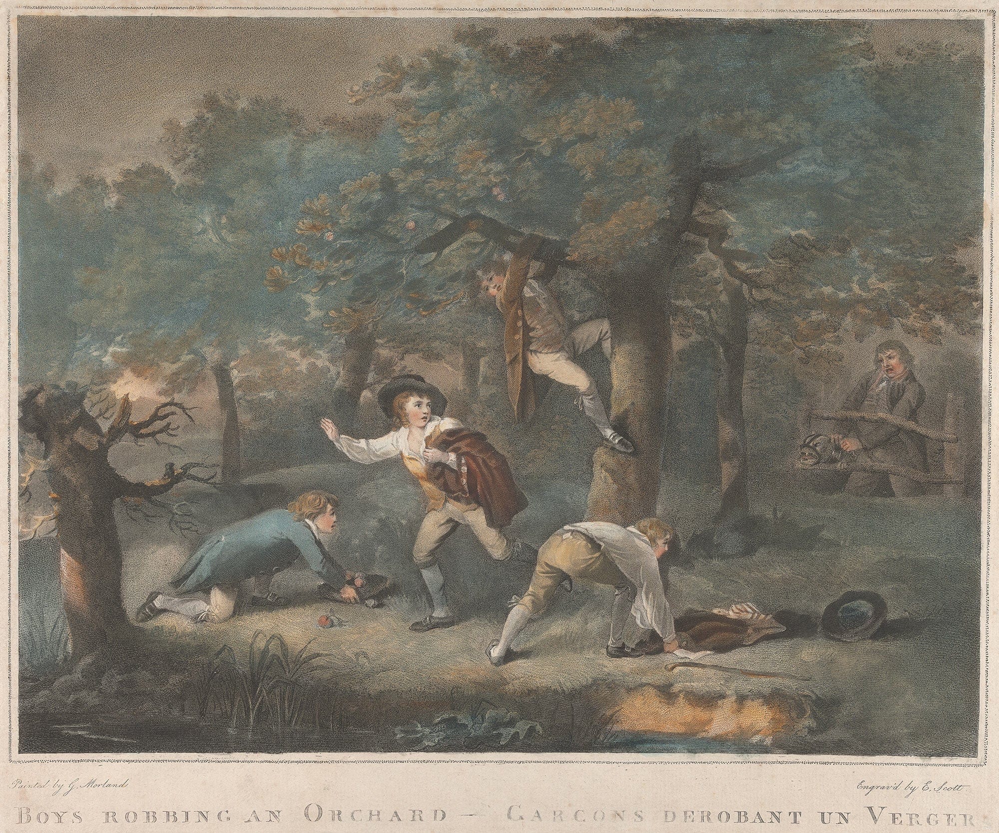 Boys Robbing An Orchard by George Morland - Image 2