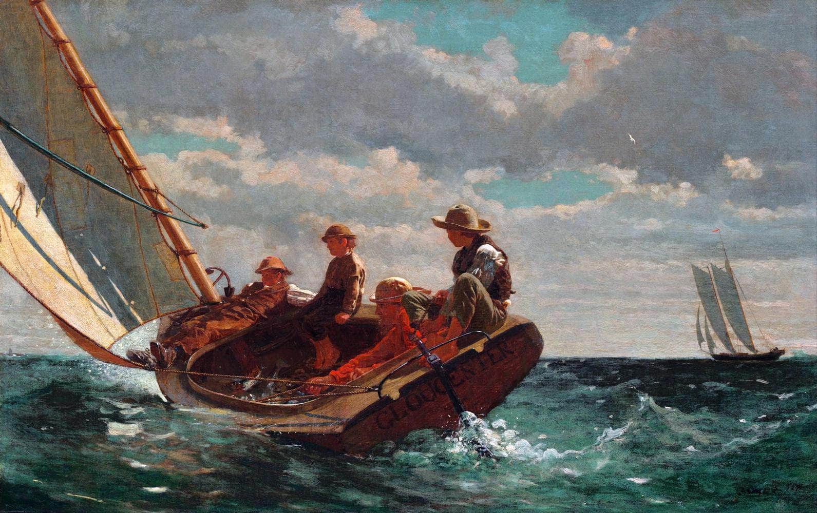 Breezing Up A Fair Wind Painting Winslow Homer Canvas Art - Image 5