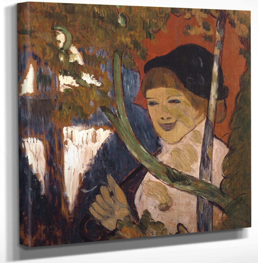 Breton Girl With A Red Umbrella By Emile Bernard