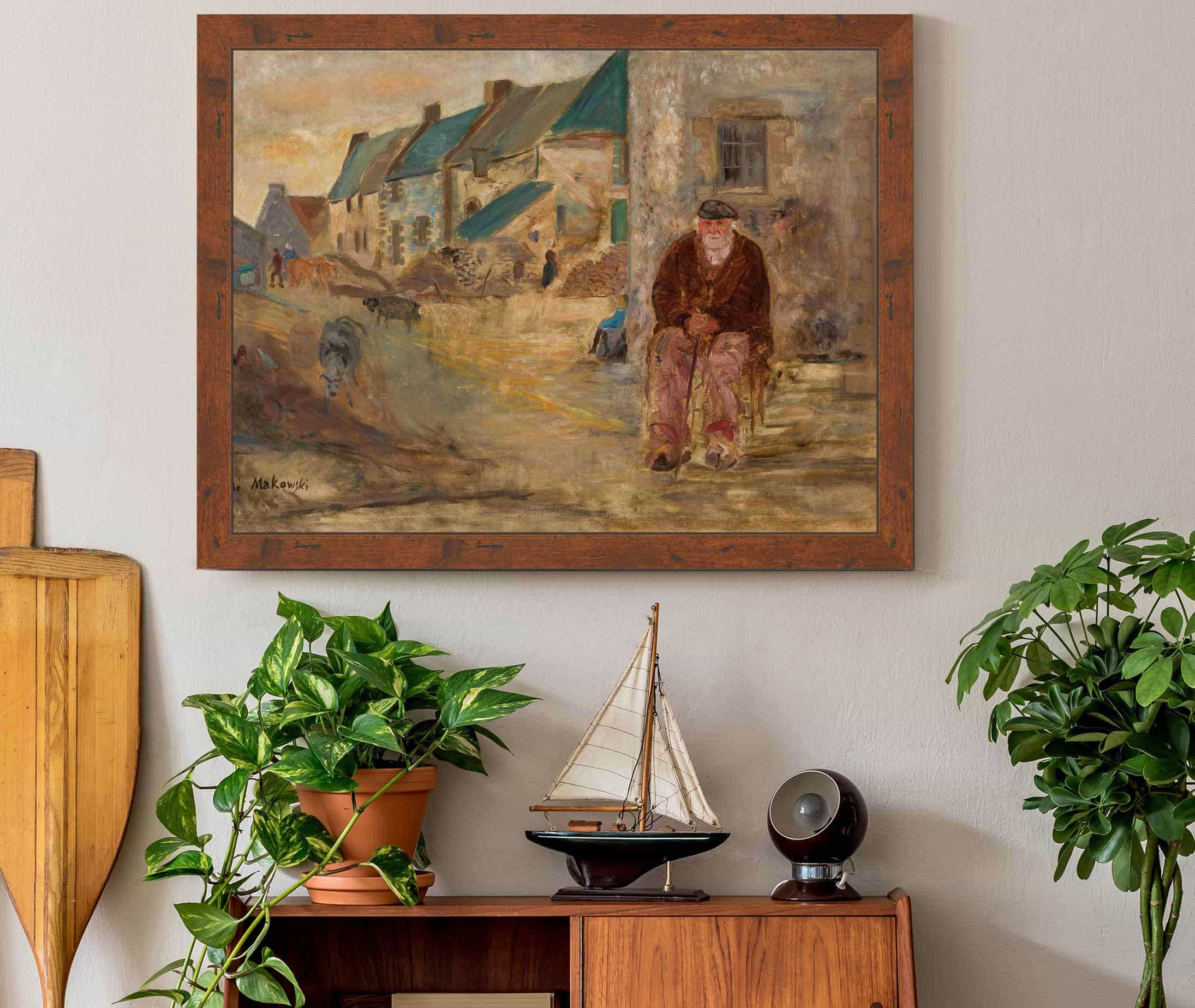 Breton Landscape With An Old Fisherman by Tadeusz Makowski - Image 3