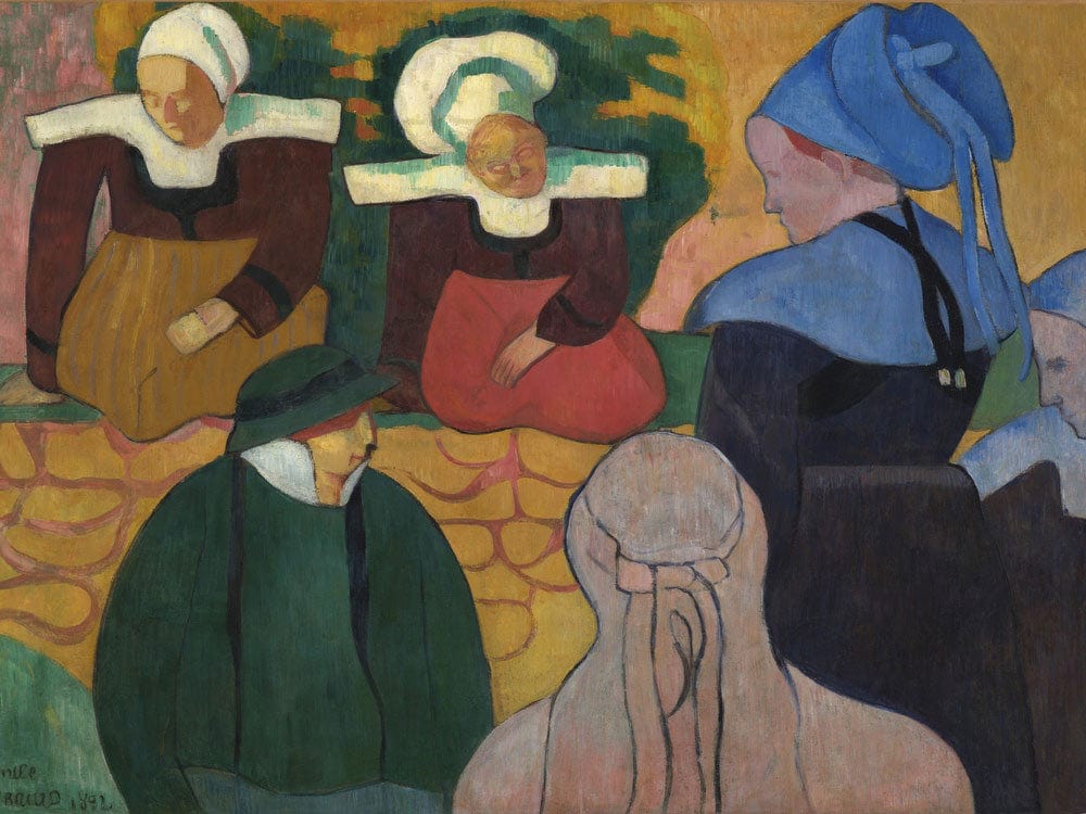 Breton Women At A Wall By Emile Bernard - Image 7